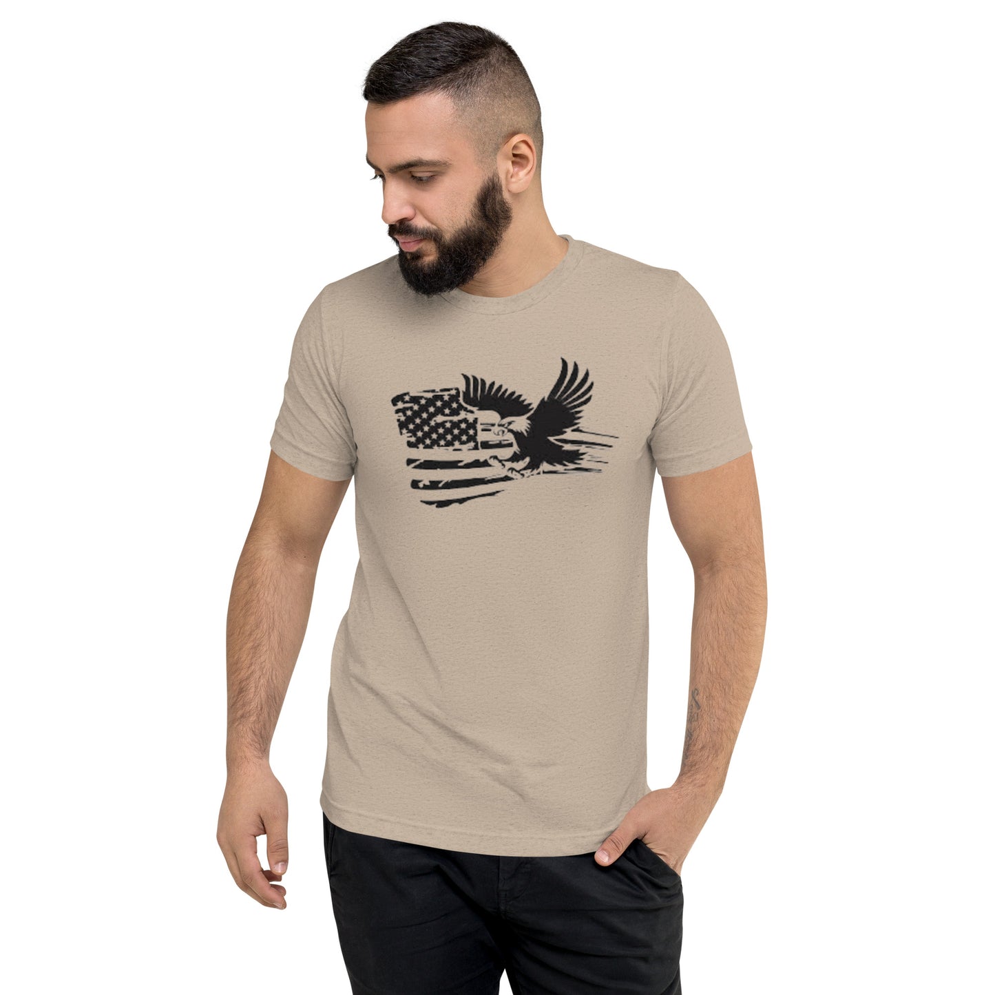 American Flag with Eagle Short Sleeve T-Shirt