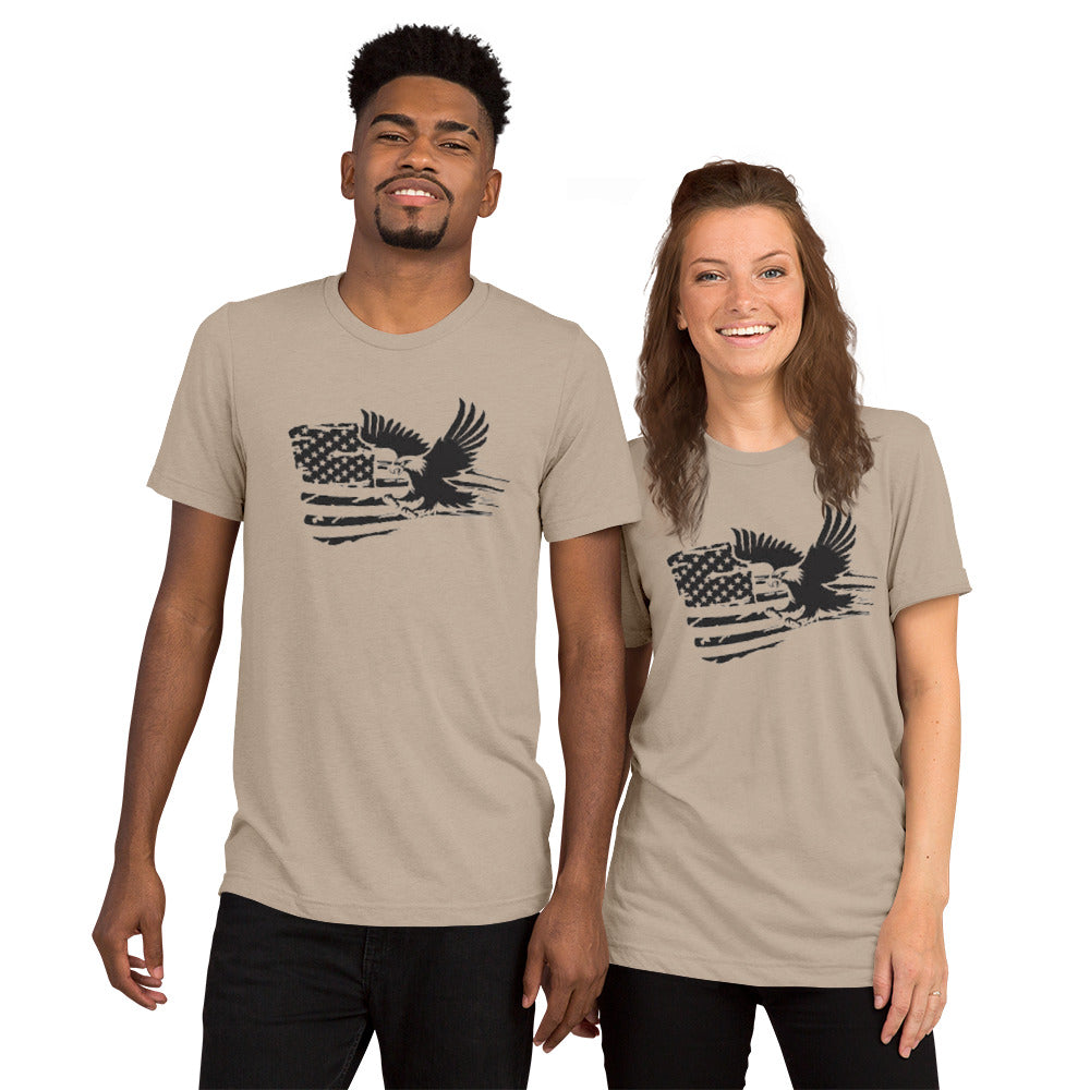 American Flag with Eagle Short Sleeve T-Shirt