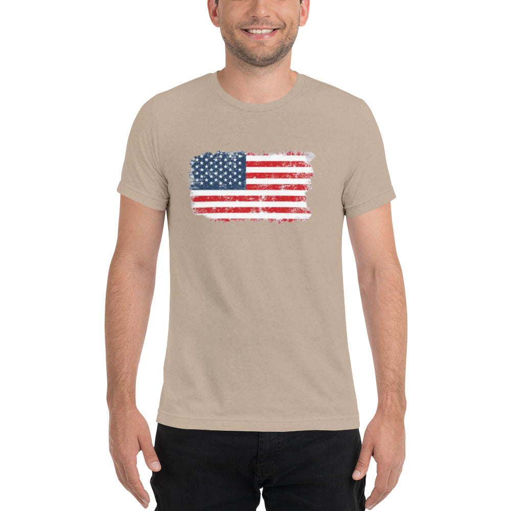 Color American Flag Short Sleeve T-Shirt