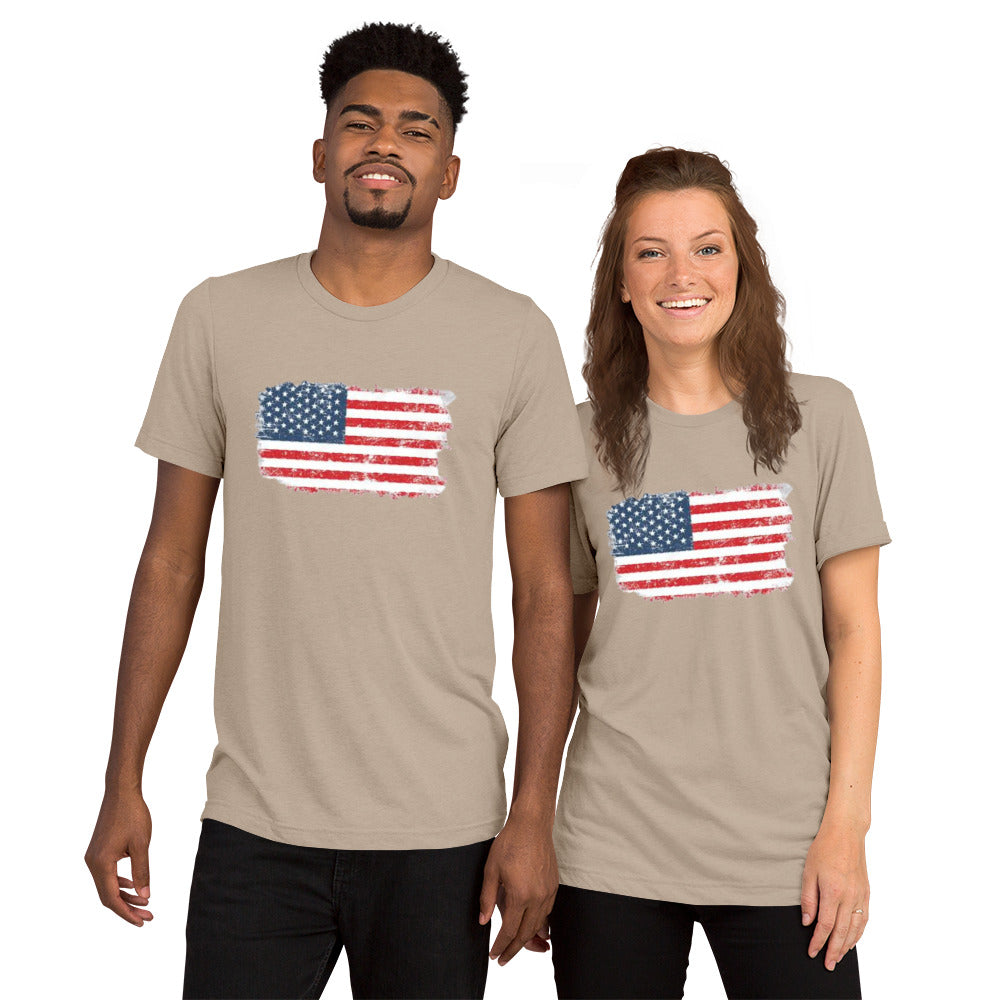 Color American Flag Short Sleeve T-Shirt