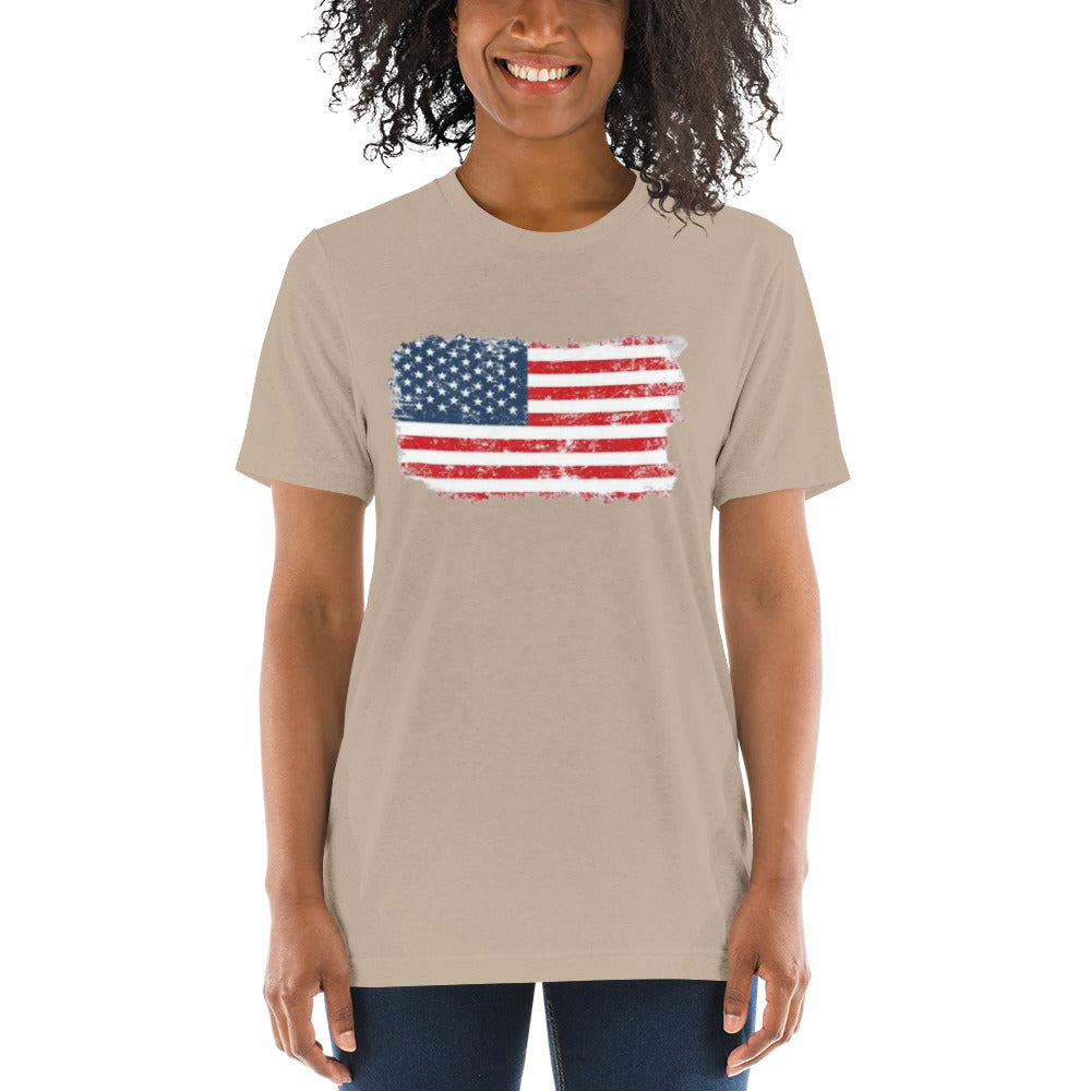 Color American Flag Short Sleeve T-Shirt