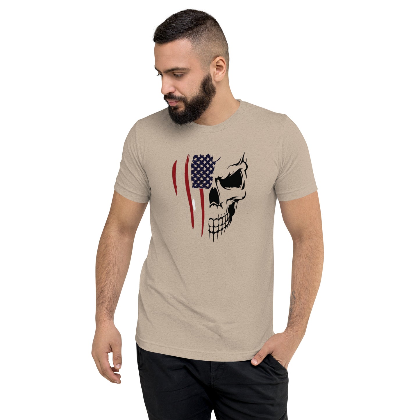 American Molon Labe Skull Short Sleeve T-Shirt