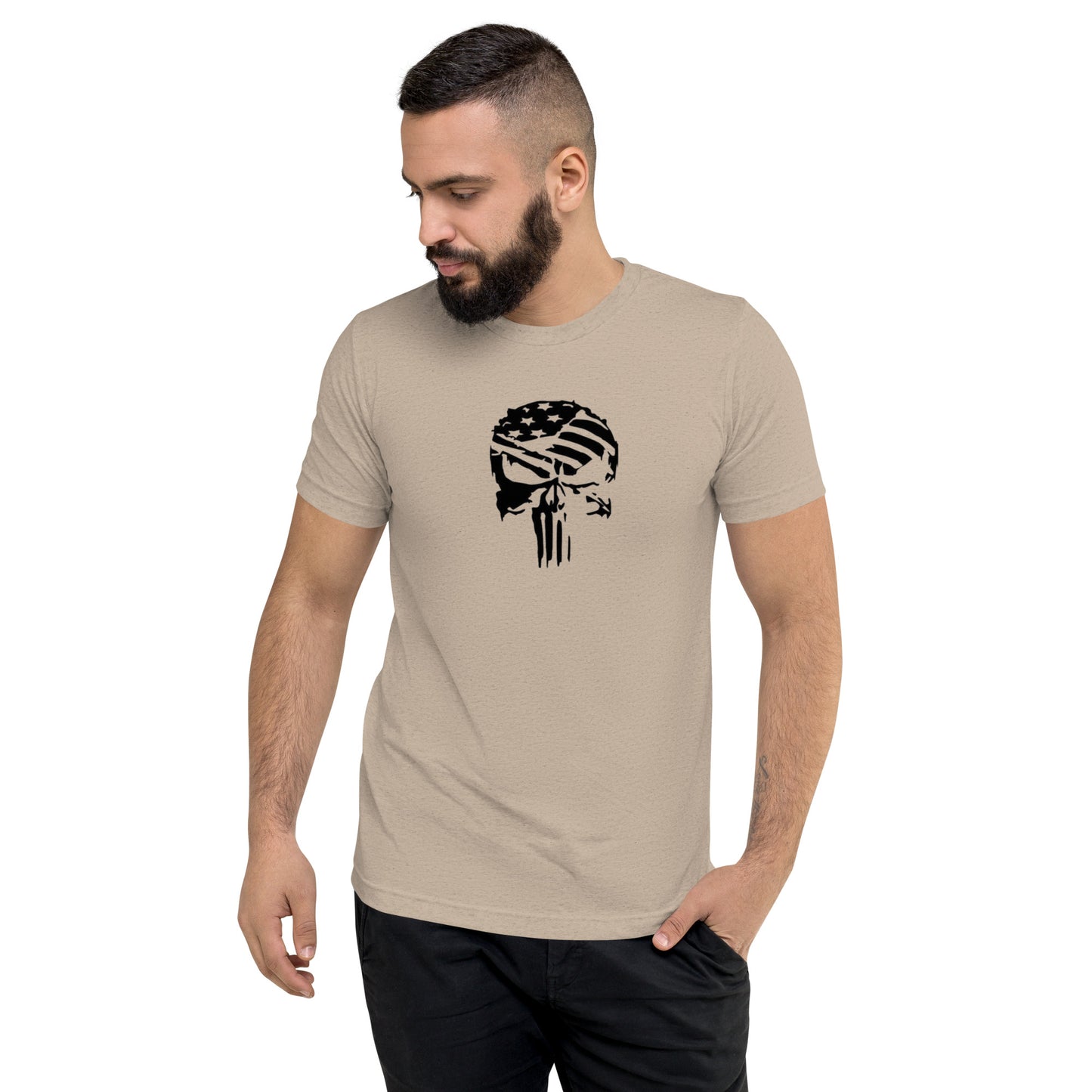 American Battle Molon Labe Skull Short Sleeve T-Shirt