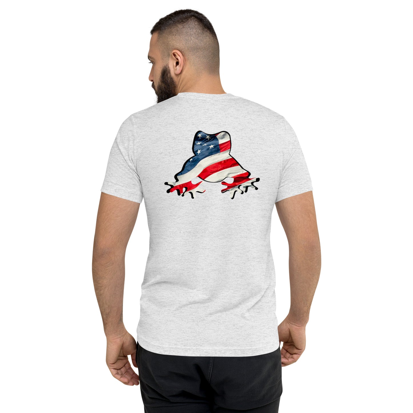 American Frog in White Fleck Short Sleeve T-Shirt