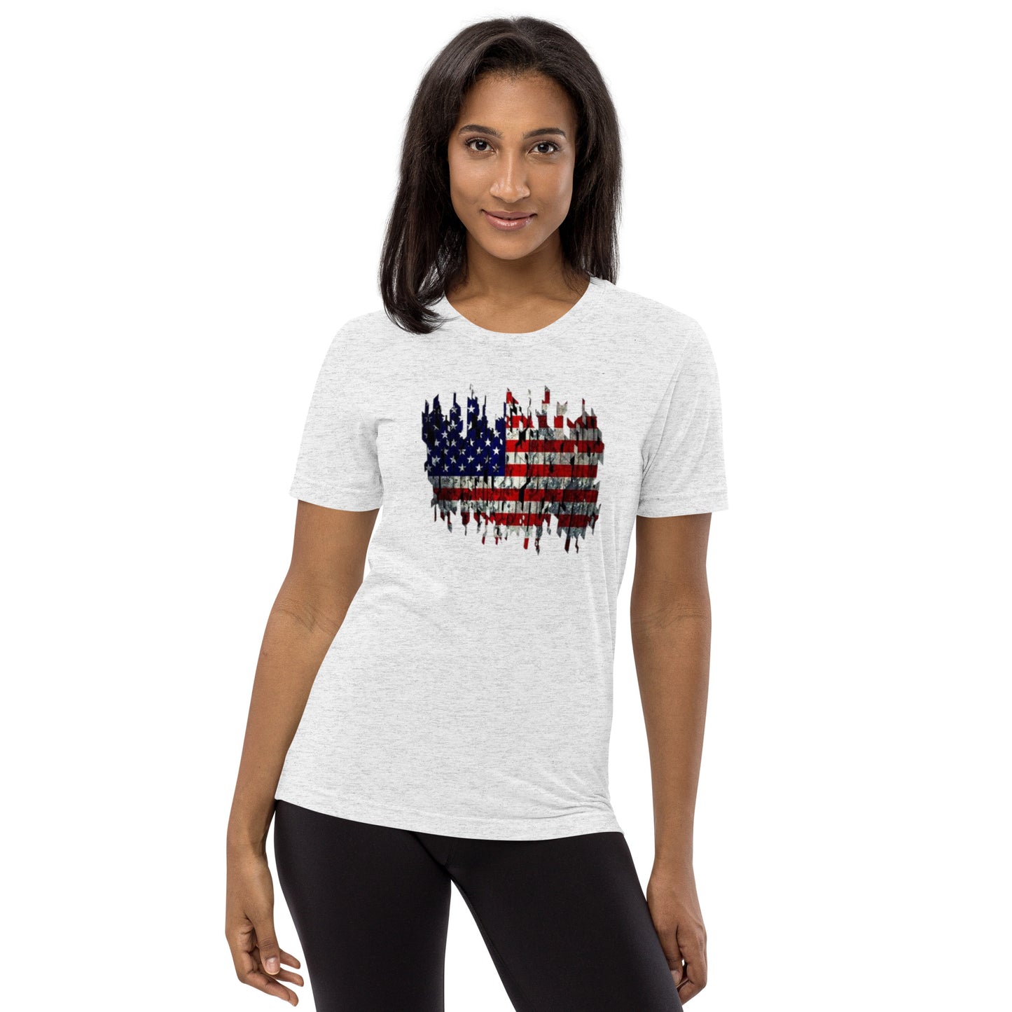 Torn American Flag Short Sleeve T-Shirt