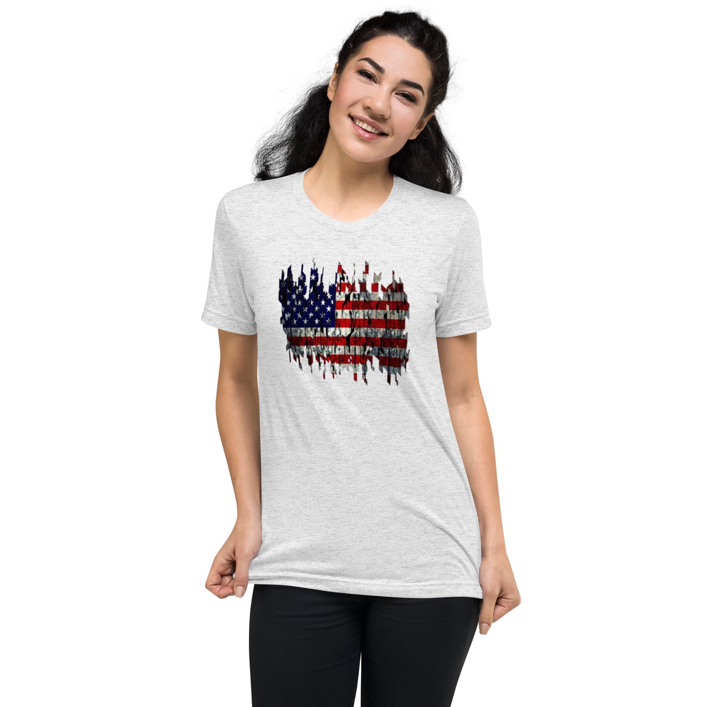 Torn American Flag Short Sleeve T-Shirt