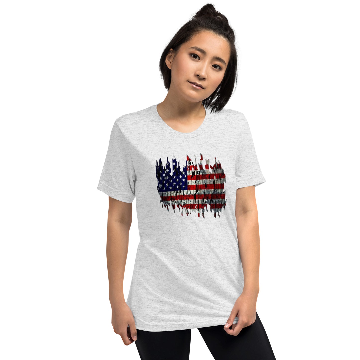 Torn American Flag Short Sleeve T-Shirt