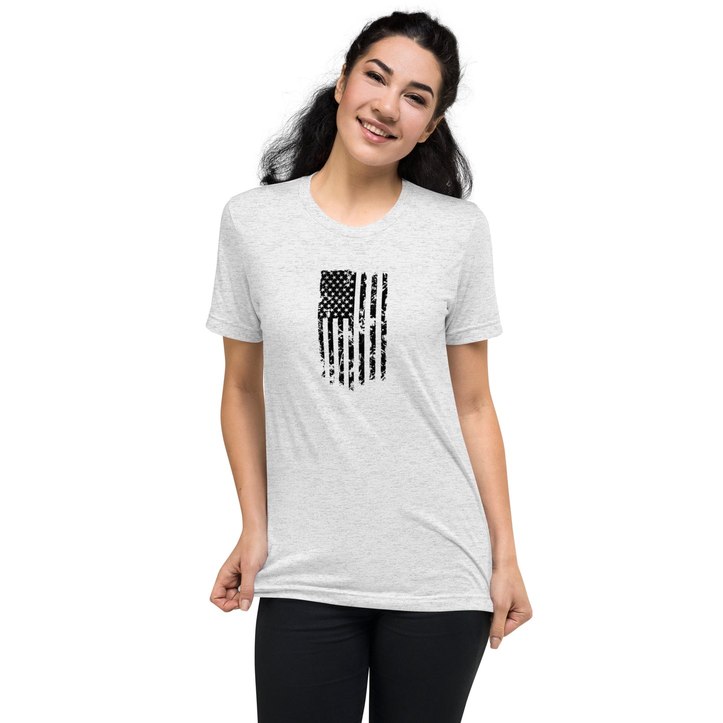 Vertical American Flag Short Sleeve T-Shirt