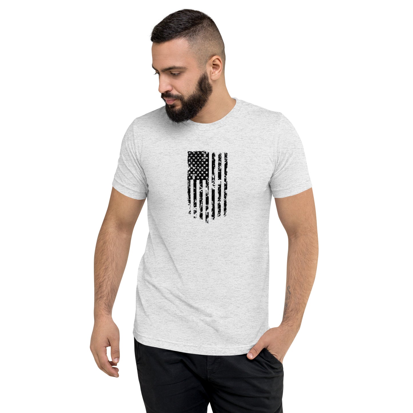 Vertical American Flag Short Sleeve T-Shirt