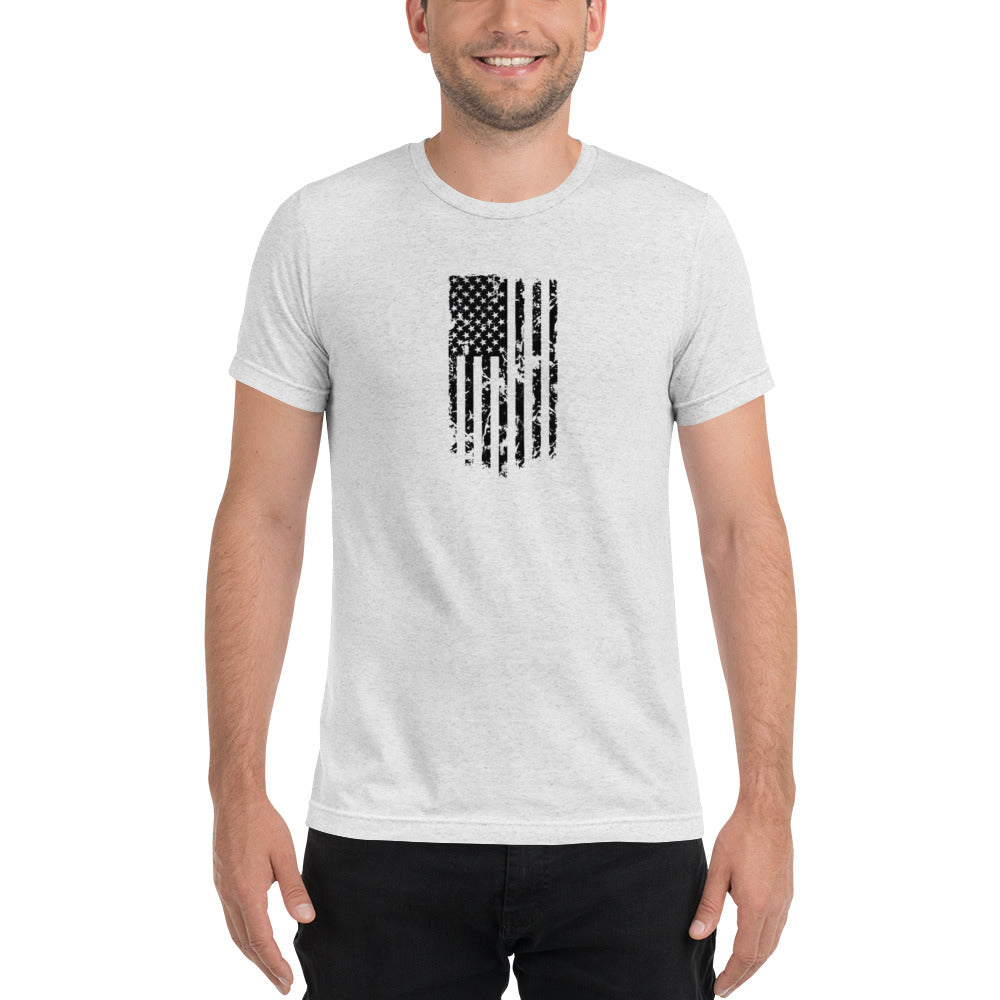 Vertical American Flag Short Sleeve T-Shirt