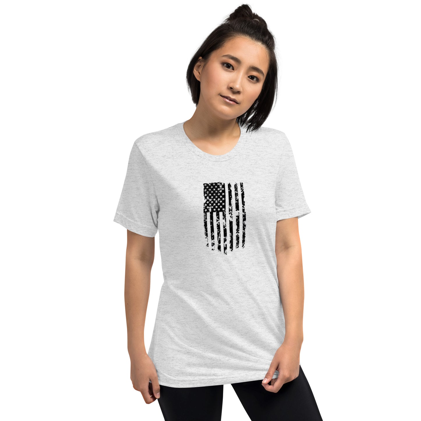 Vertical American Flag Short Sleeve T-Shirt