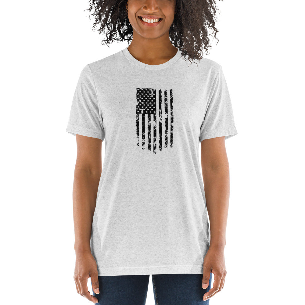 Vertical American Flag Short Sleeve T-Shirt