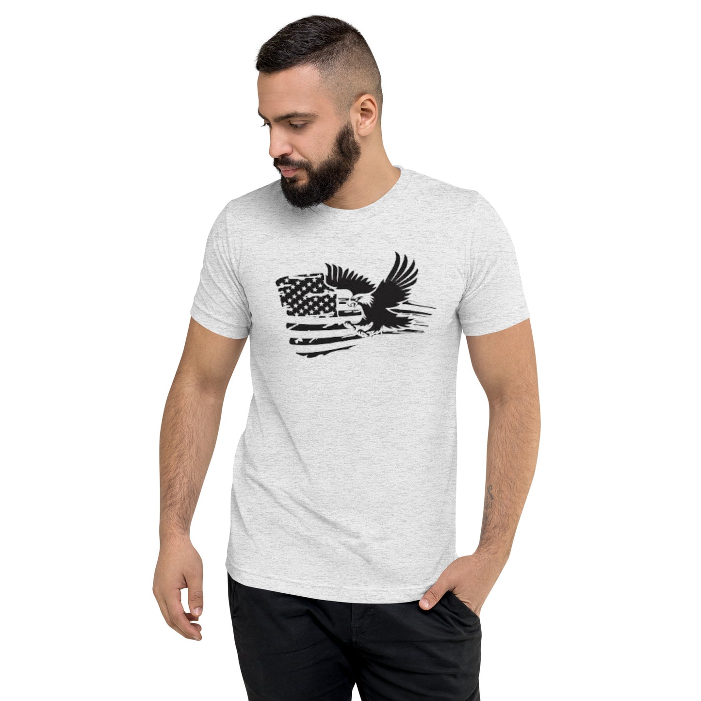 American Flag with Eagle Short Sleeve T-Shirt