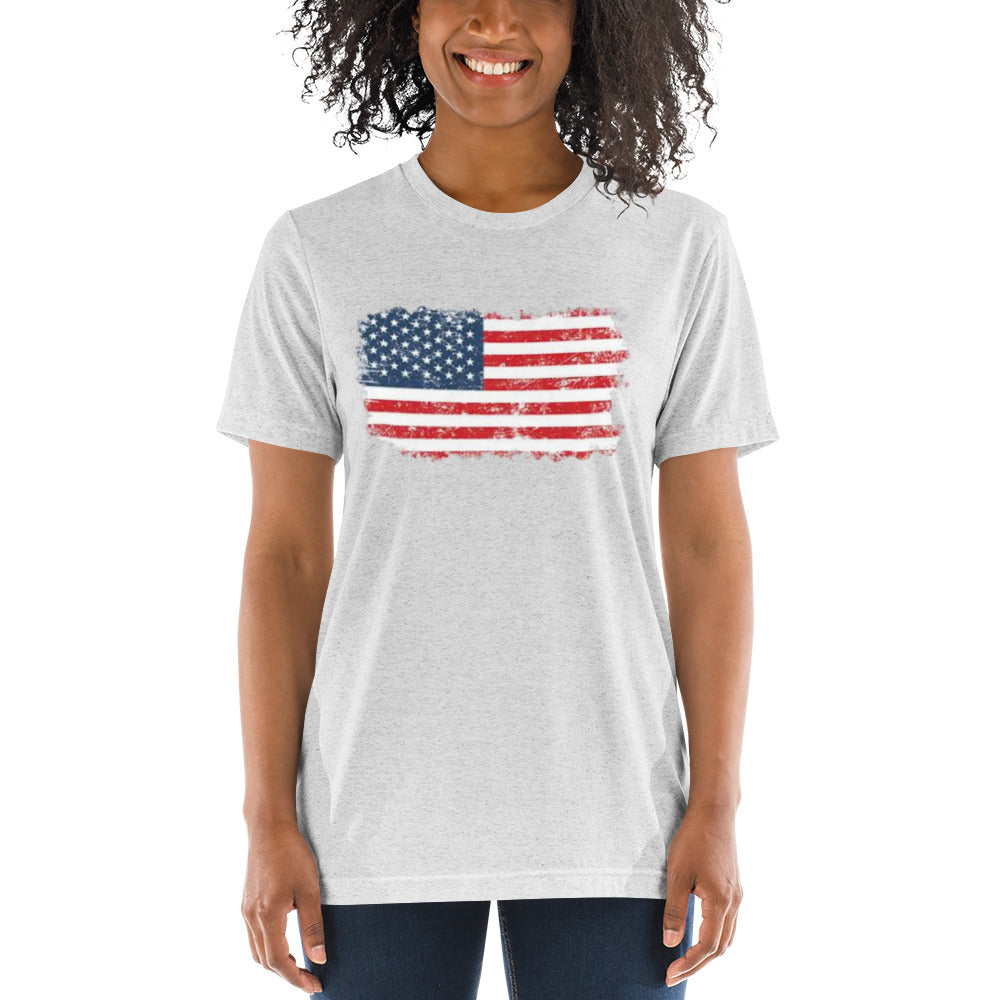 Color American Flag Short Sleeve T-Shirt