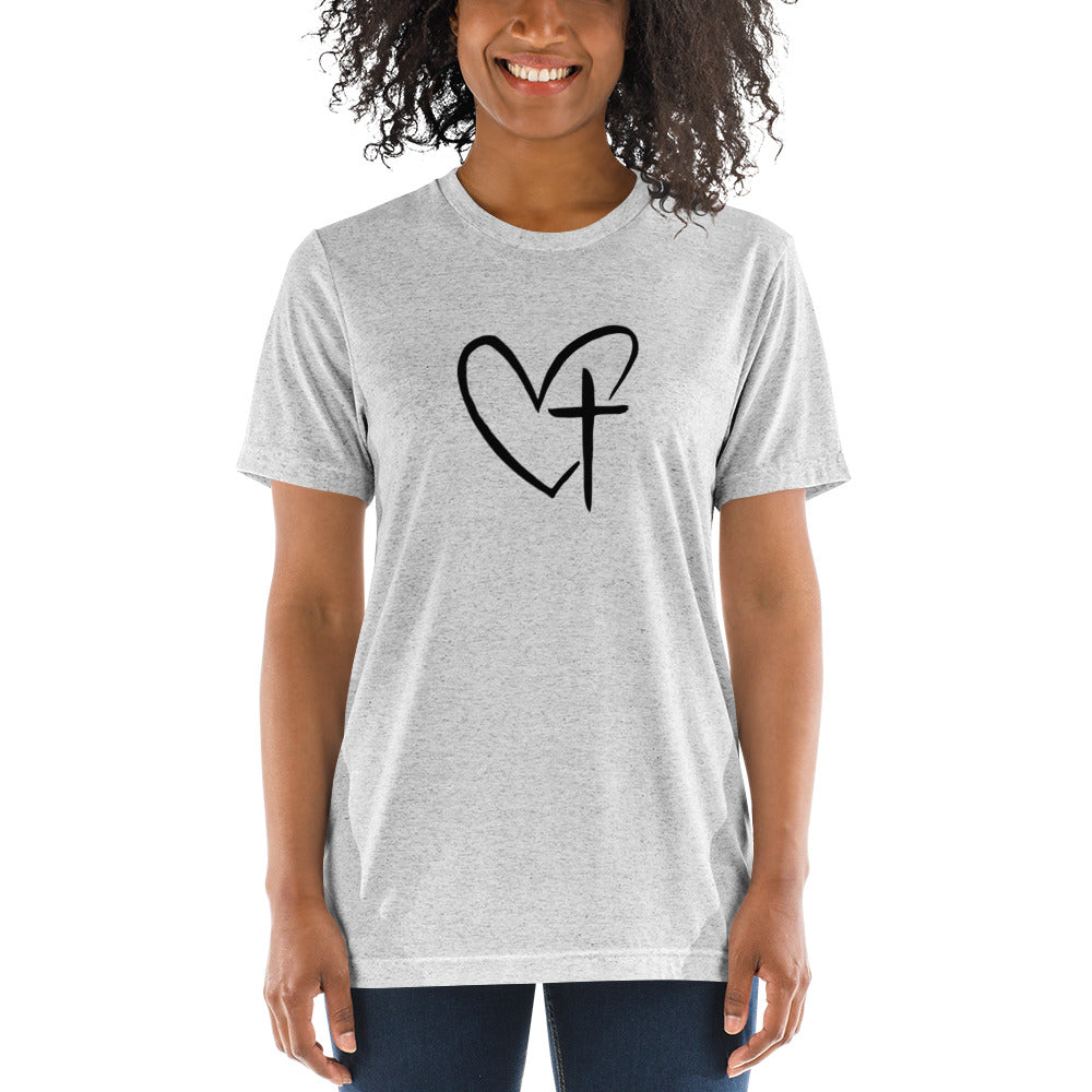 Heart w/ Cross Short Sleeve T-Shirt