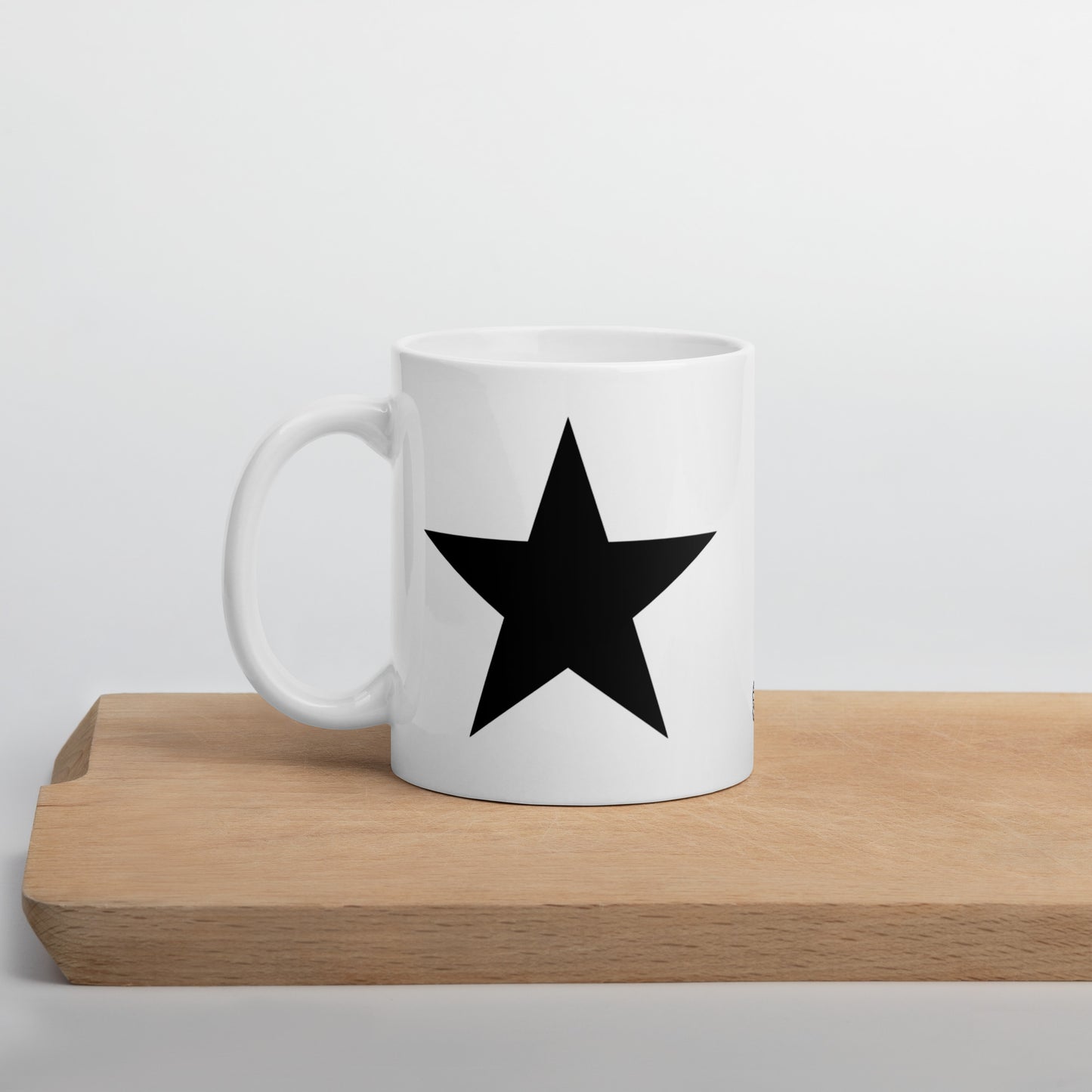 Black Star White Glossy Mug