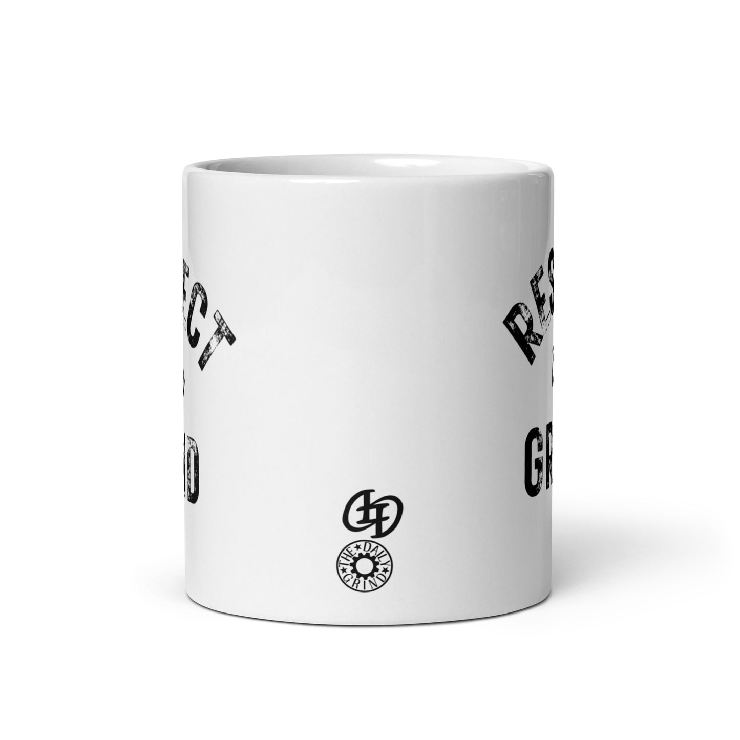 Respect the Grind White Glossy Mug