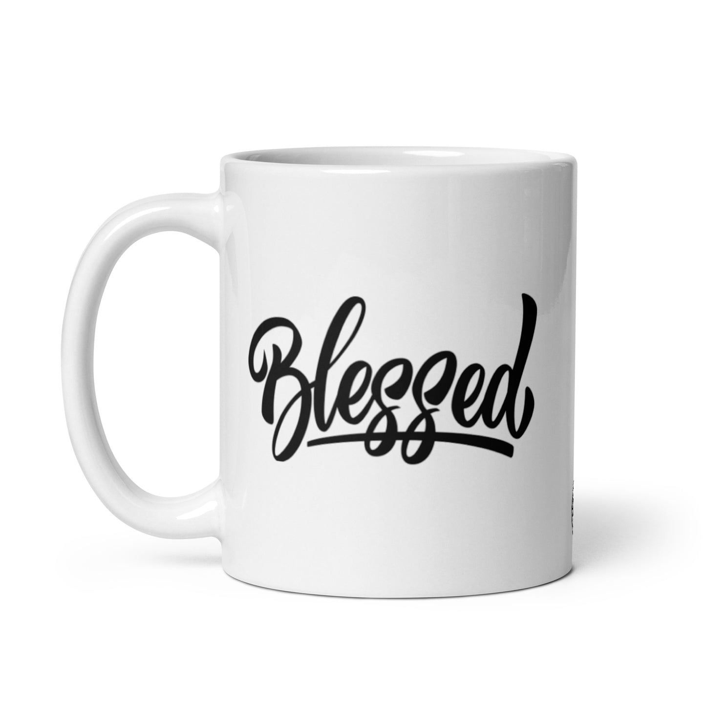 Blessed White Glossy Mug