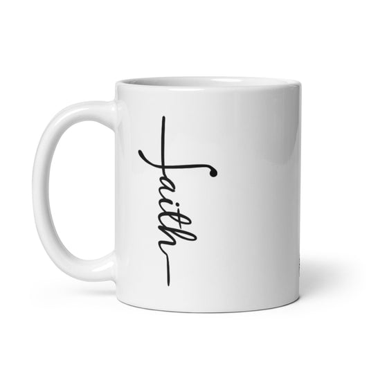 Faith White Glossy Mug