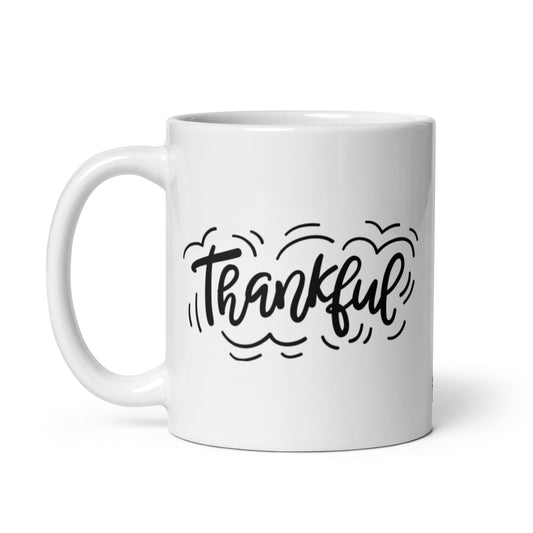 Thankful White Glossy Mug