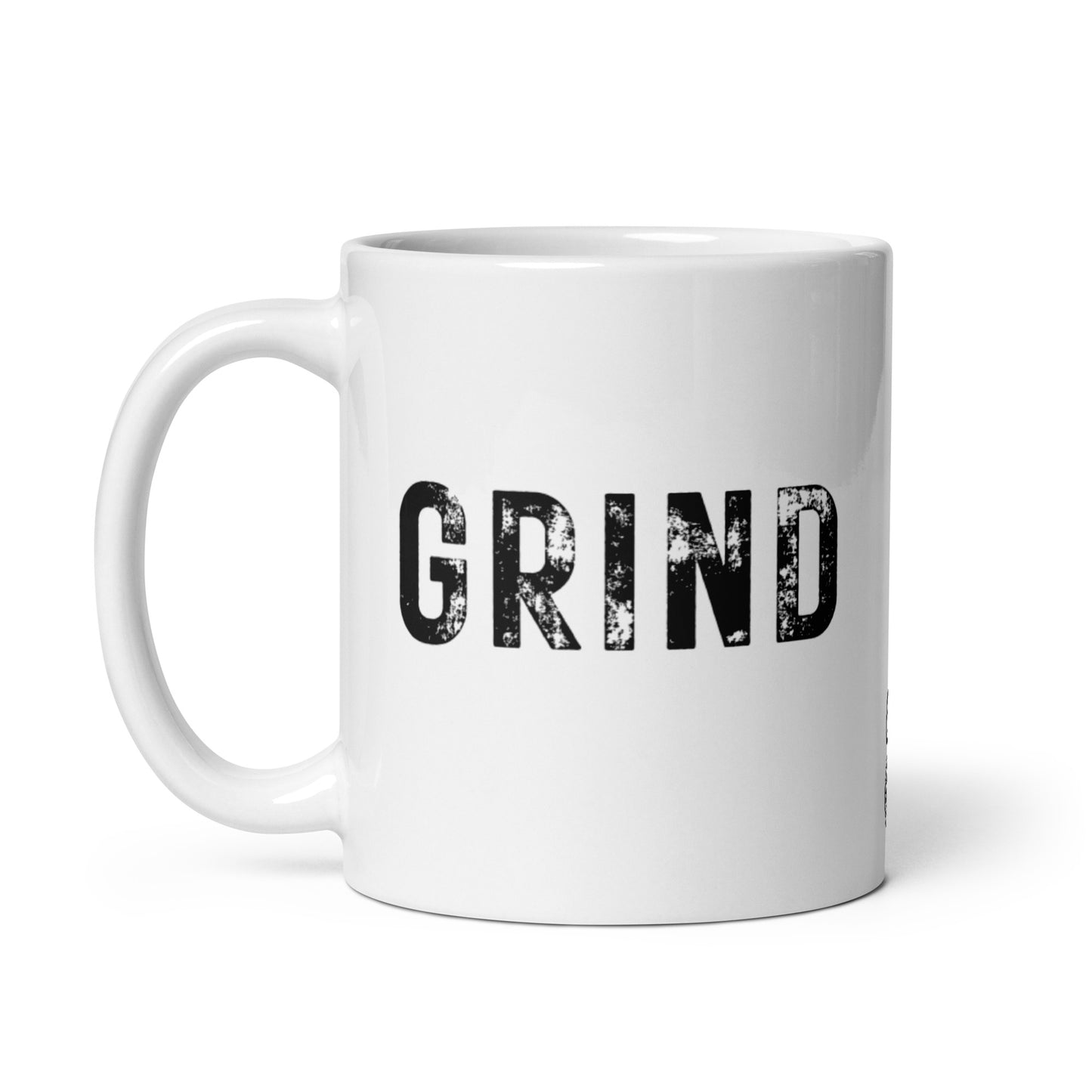 Stamped Grind White Glossy Mug