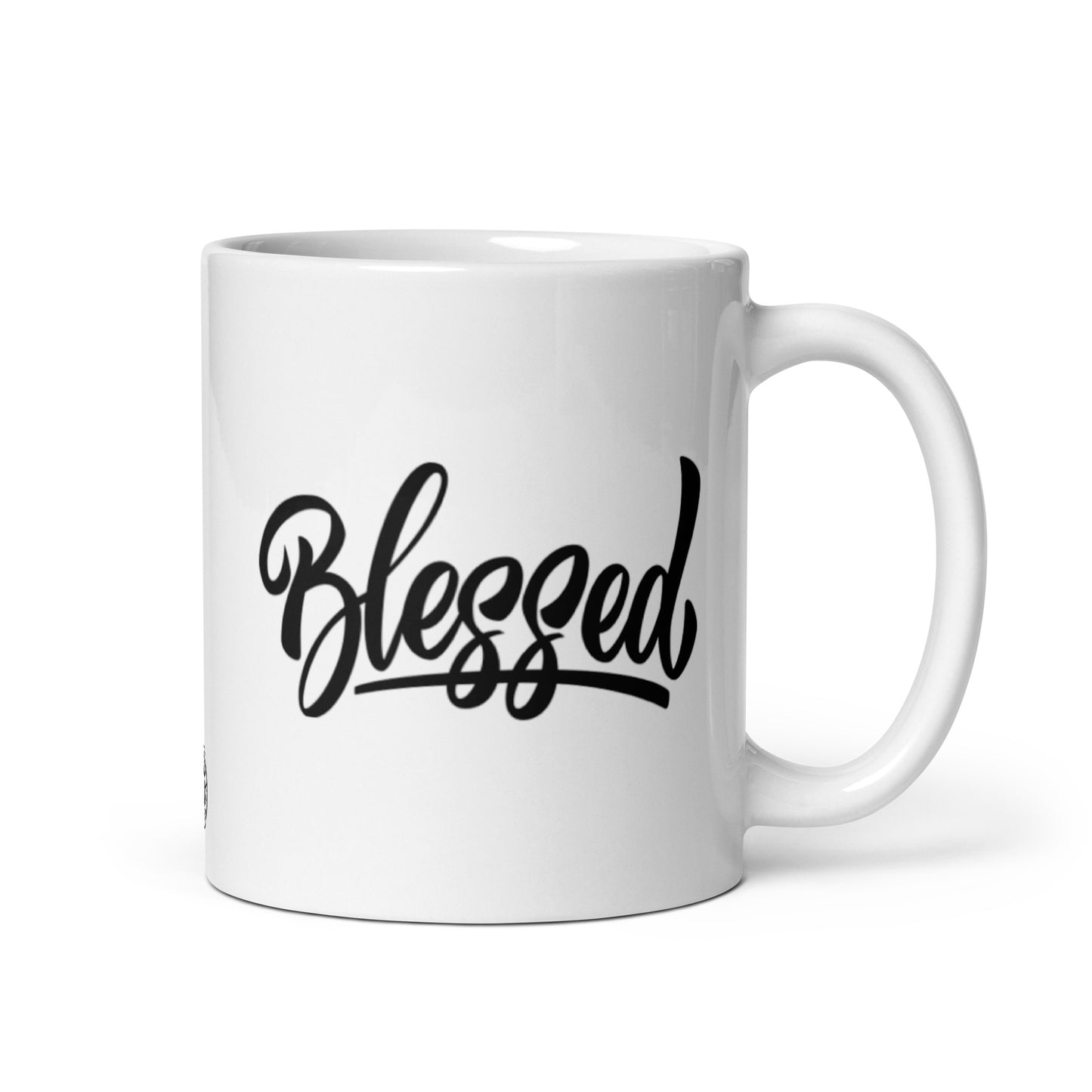 Blessed White Glossy Mug