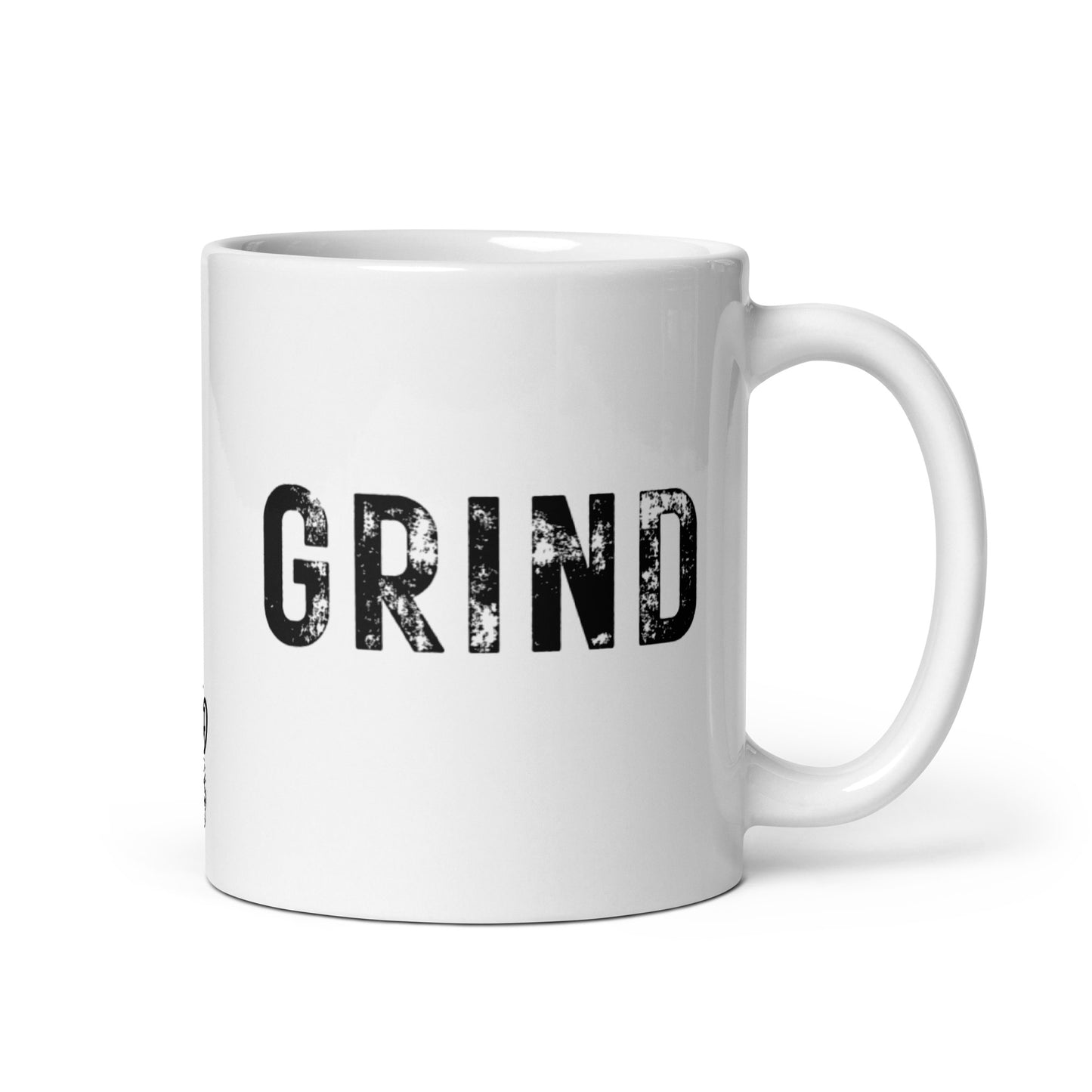 Stamped Grind White Glossy Mug