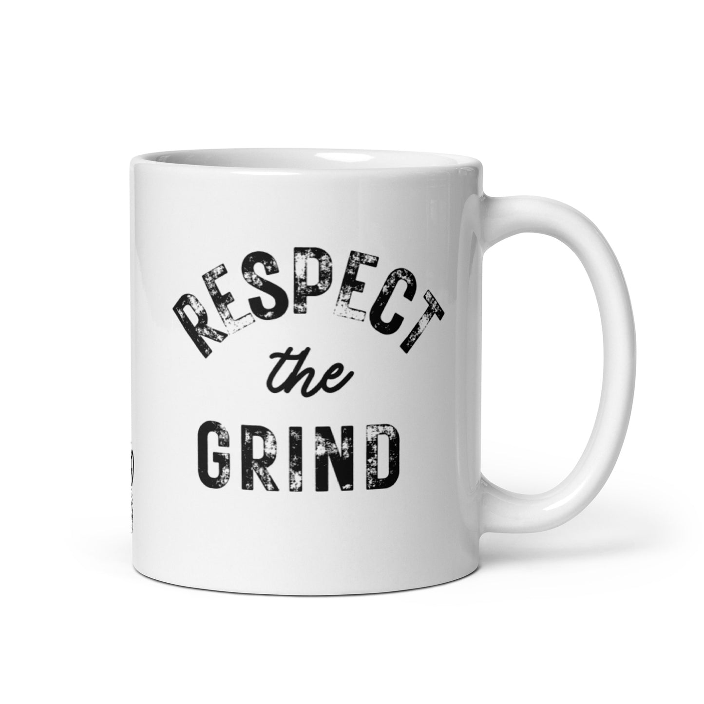 Respect the Grind White Glossy Mug