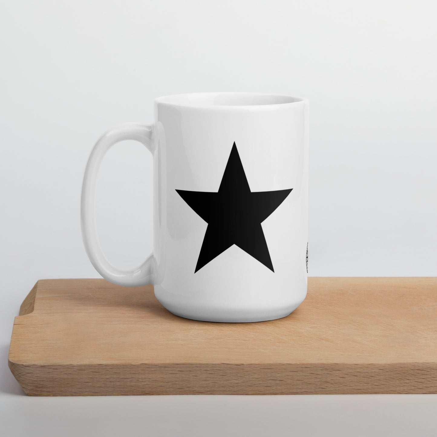 Black Star White Glossy Mug