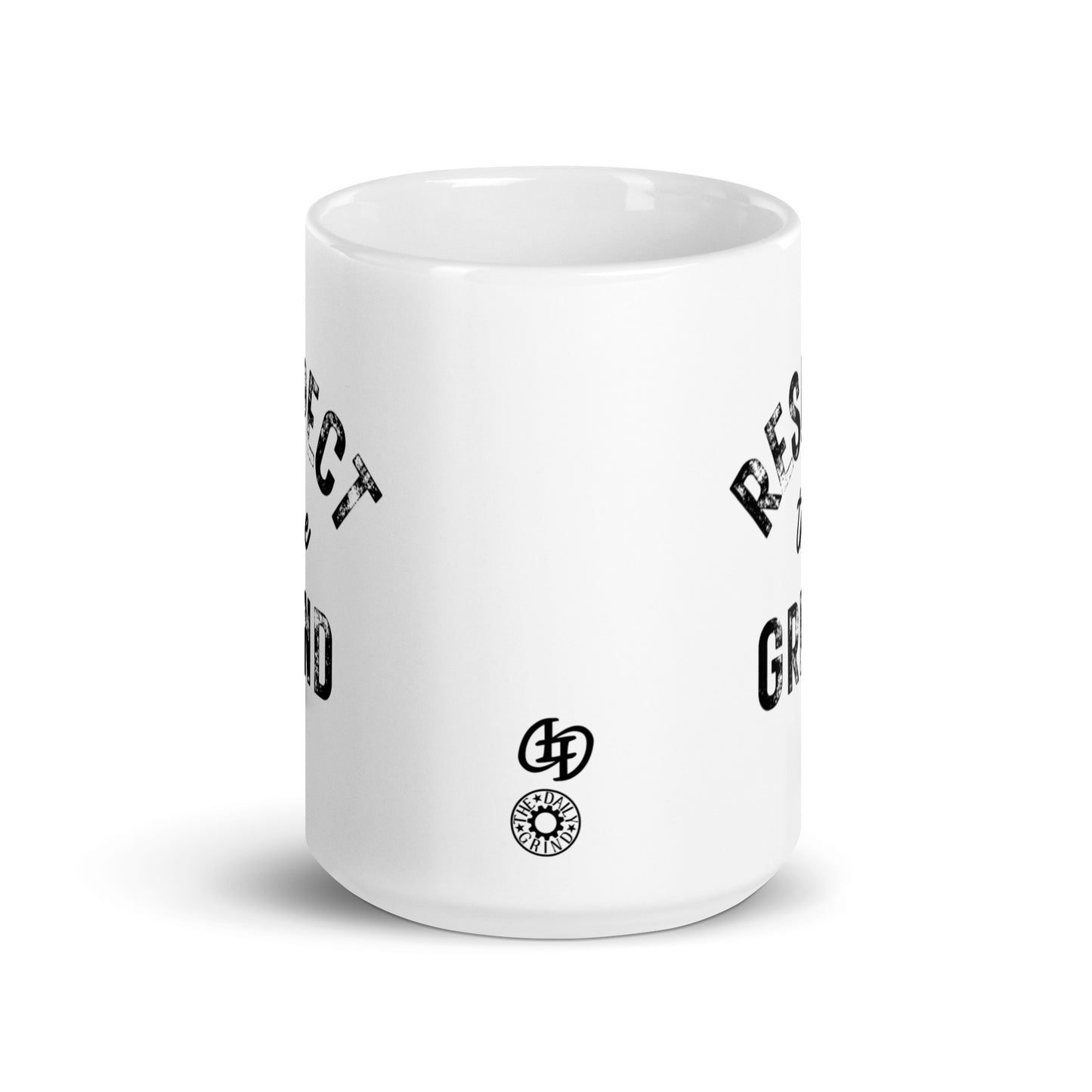 Respect the Grind White Glossy Mug