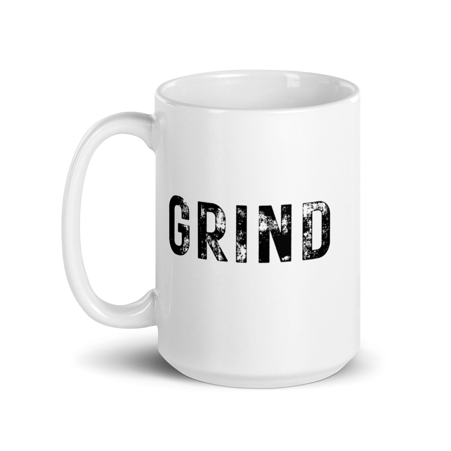 Stamped Grind White Glossy Mug