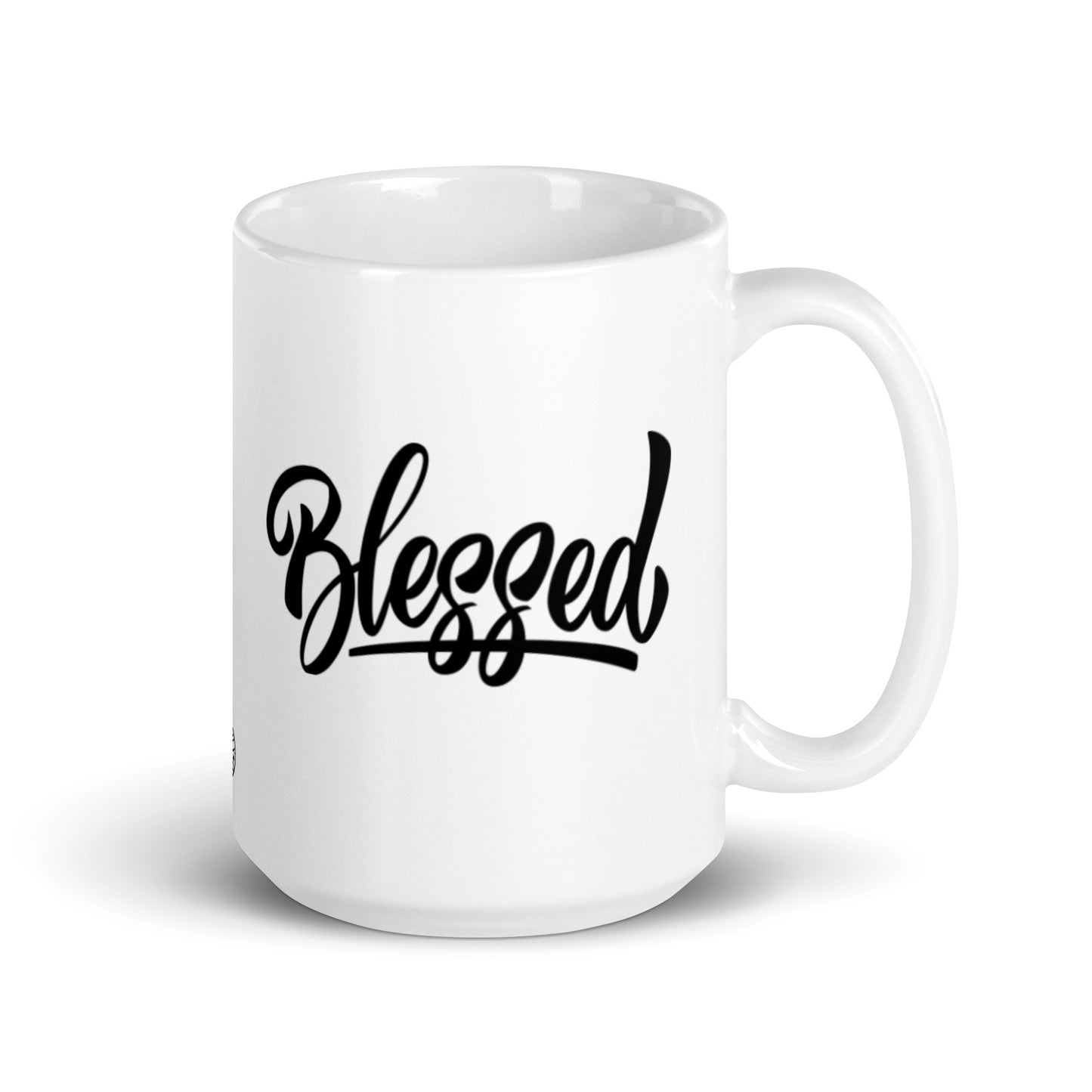 Blessed White Glossy Mug