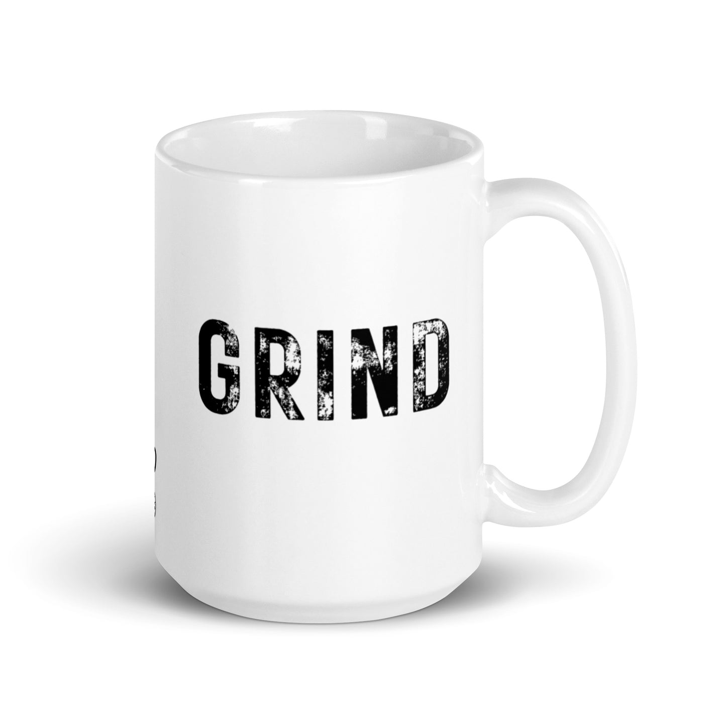 Stamped Grind White Glossy Mug