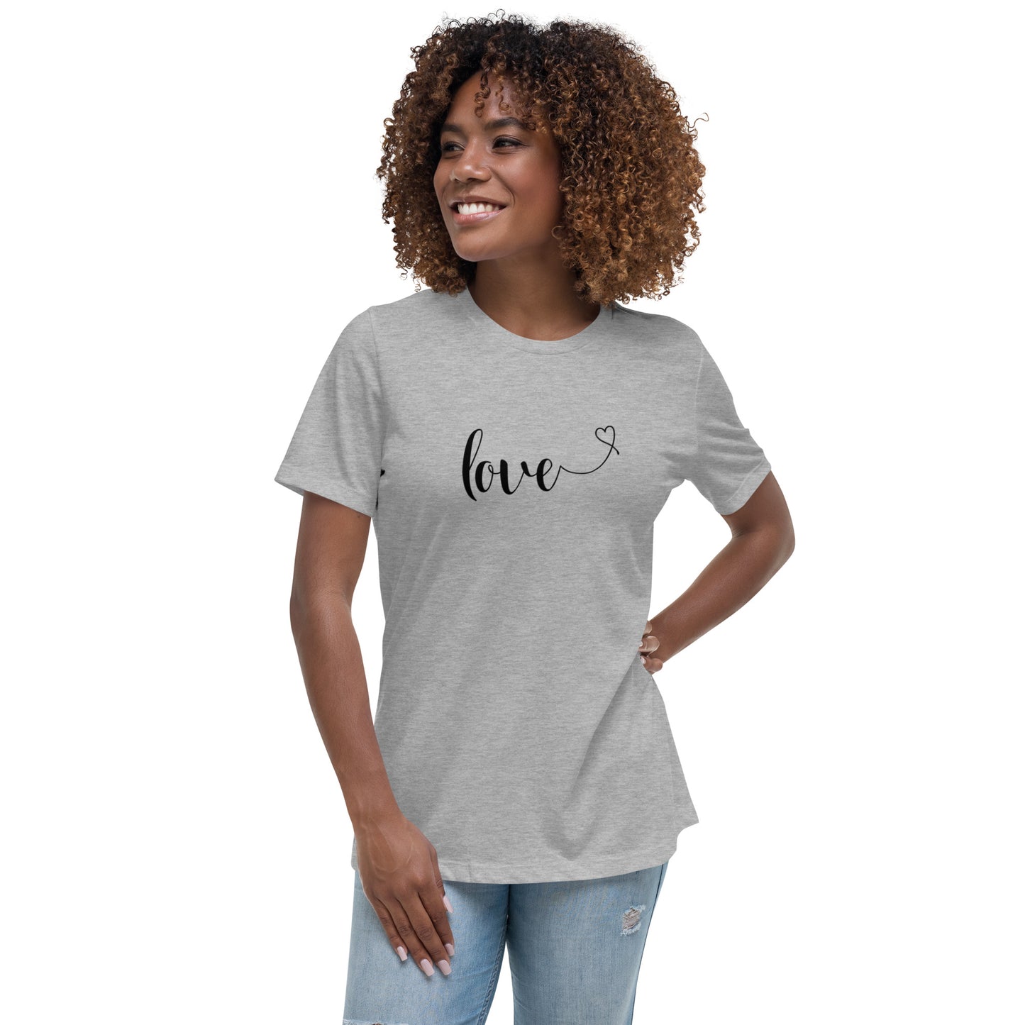 Love (heart) (black) Women's Relaxed T-Shirt