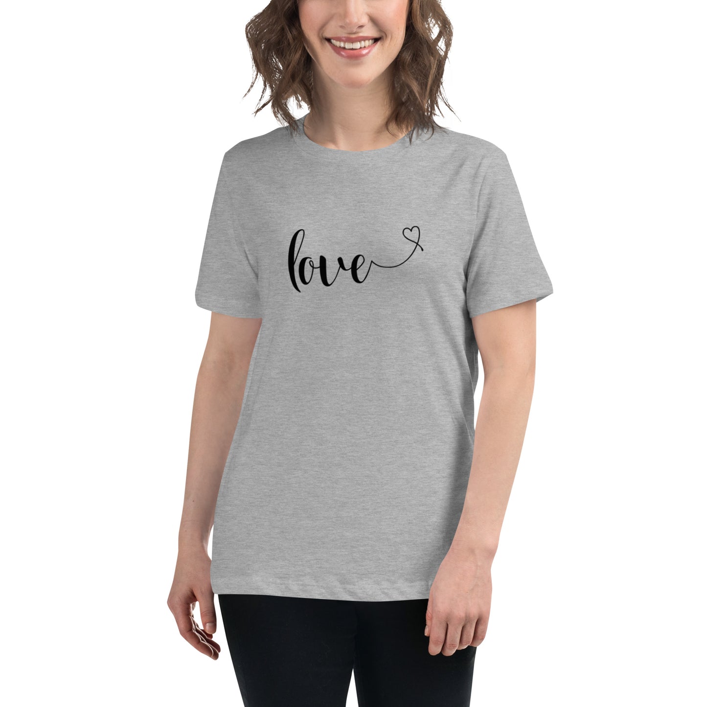 Love (heart) (black) Women's Relaxed T-Shirt