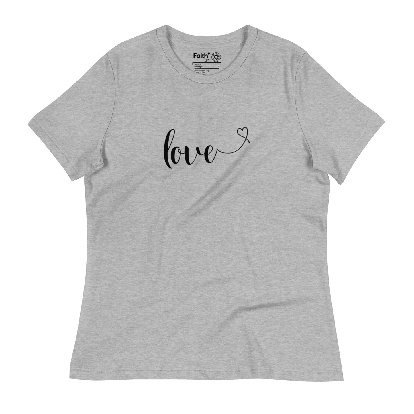 Love (heart) (black) Women's Relaxed T-Shirt