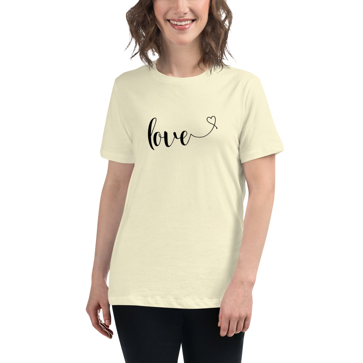 Love (heart) (black) Women's Relaxed T-Shirt