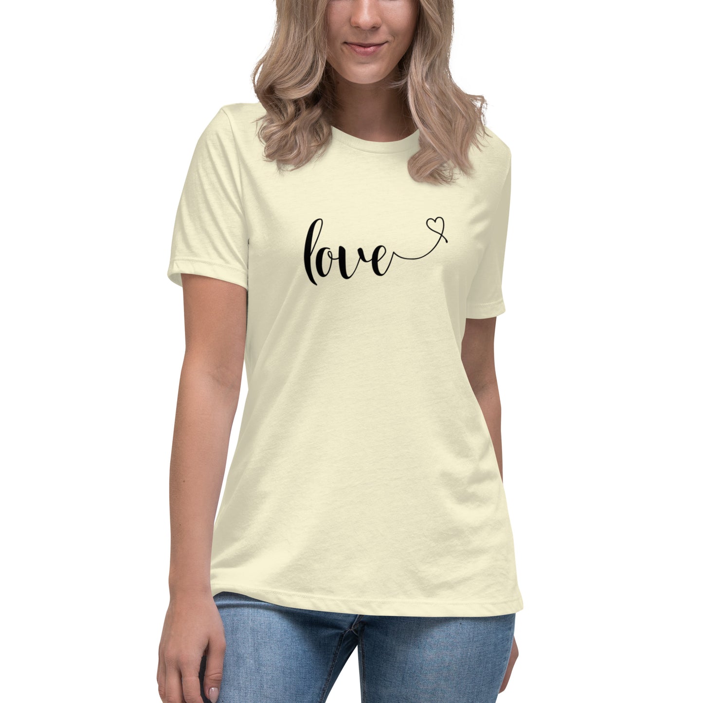 Love (heart) (black) Women's Relaxed T-Shirt