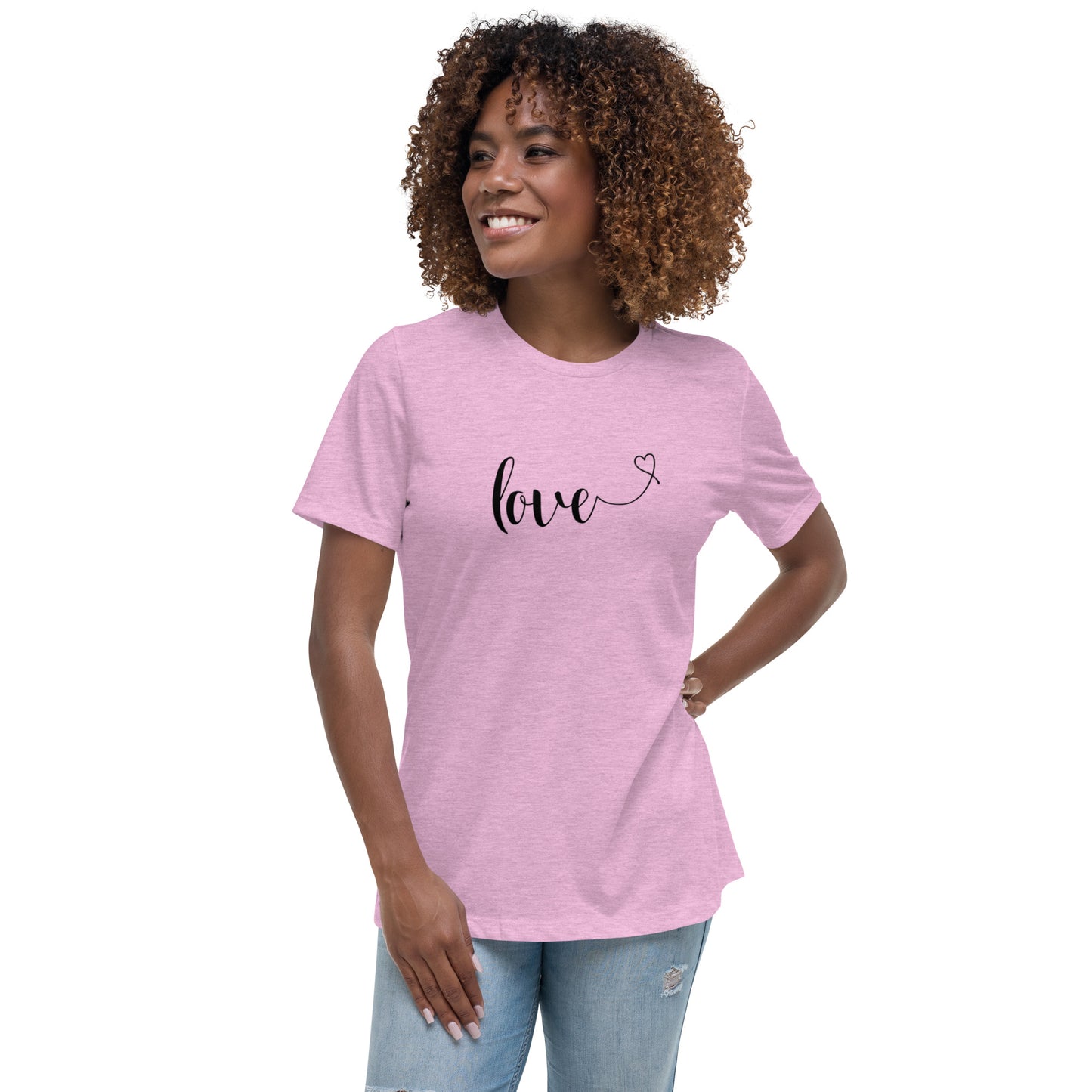 Love (heart) (black) Women's Relaxed T-Shirt