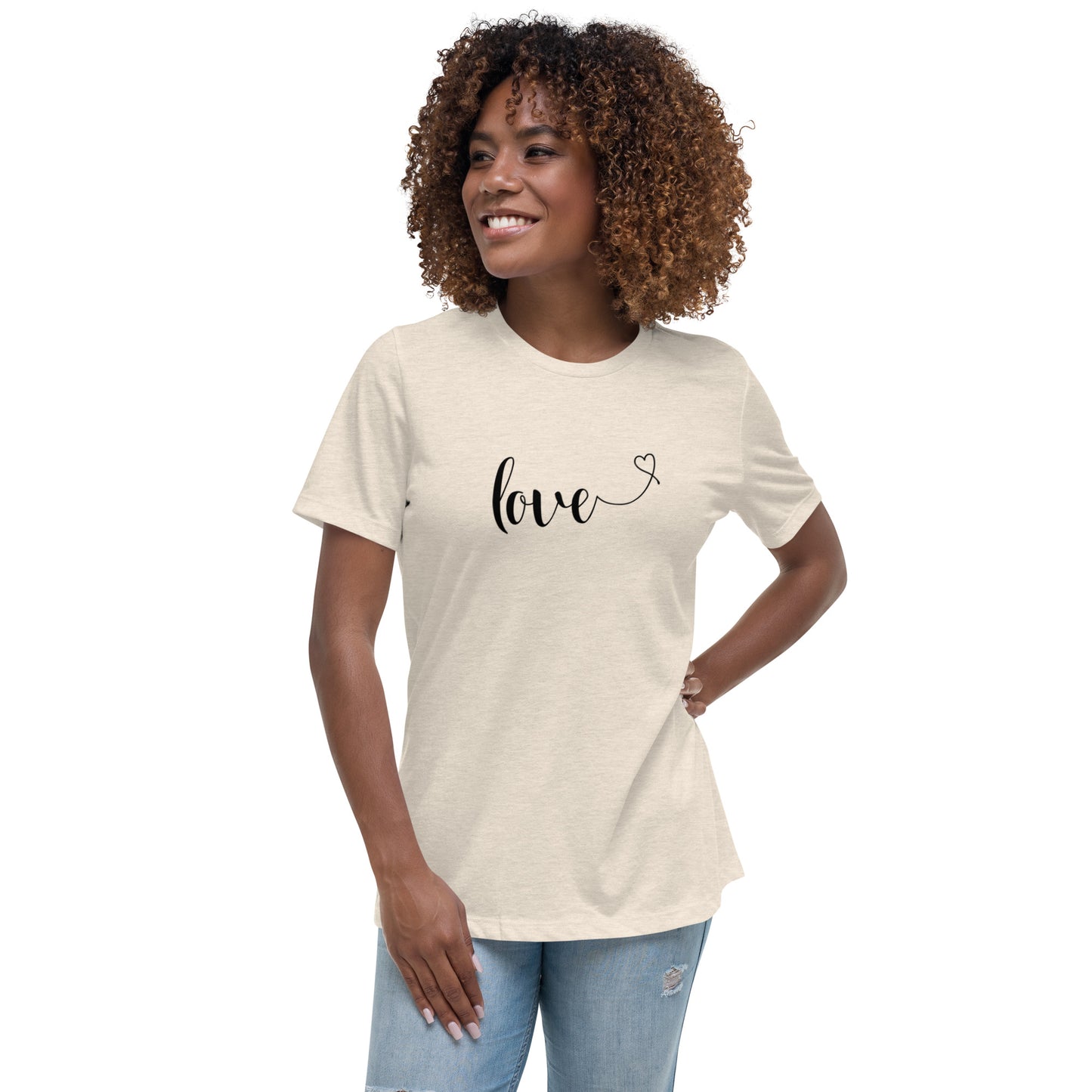 Love (heart) (black) Women's Relaxed T-Shirt