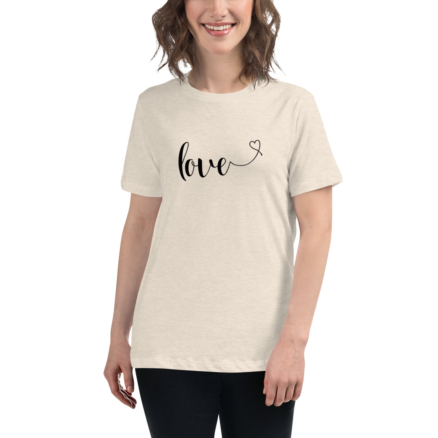 Love (heart) (black) Women's Relaxed T-Shirt