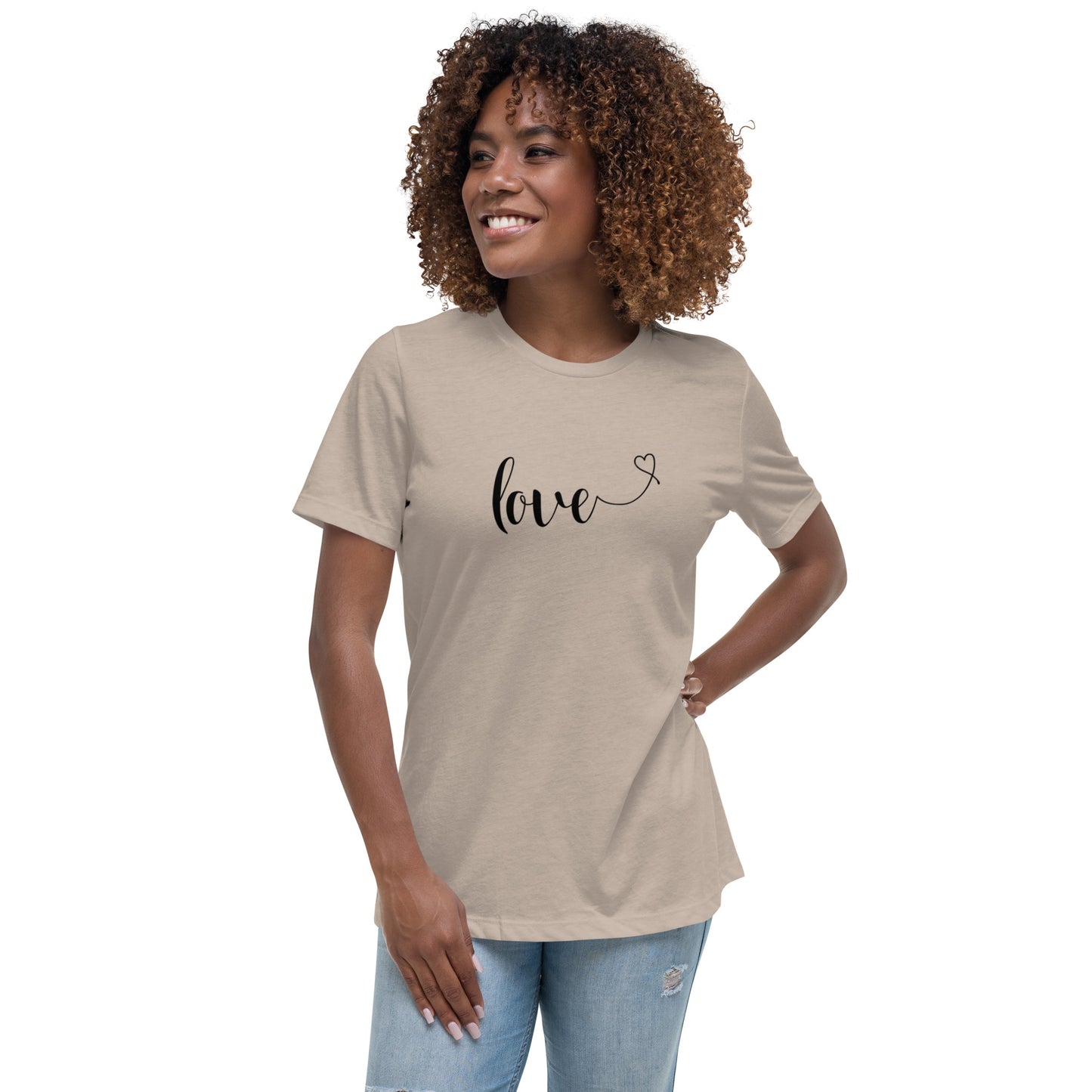 Love (heart) (black) Women's Relaxed T-Shirt