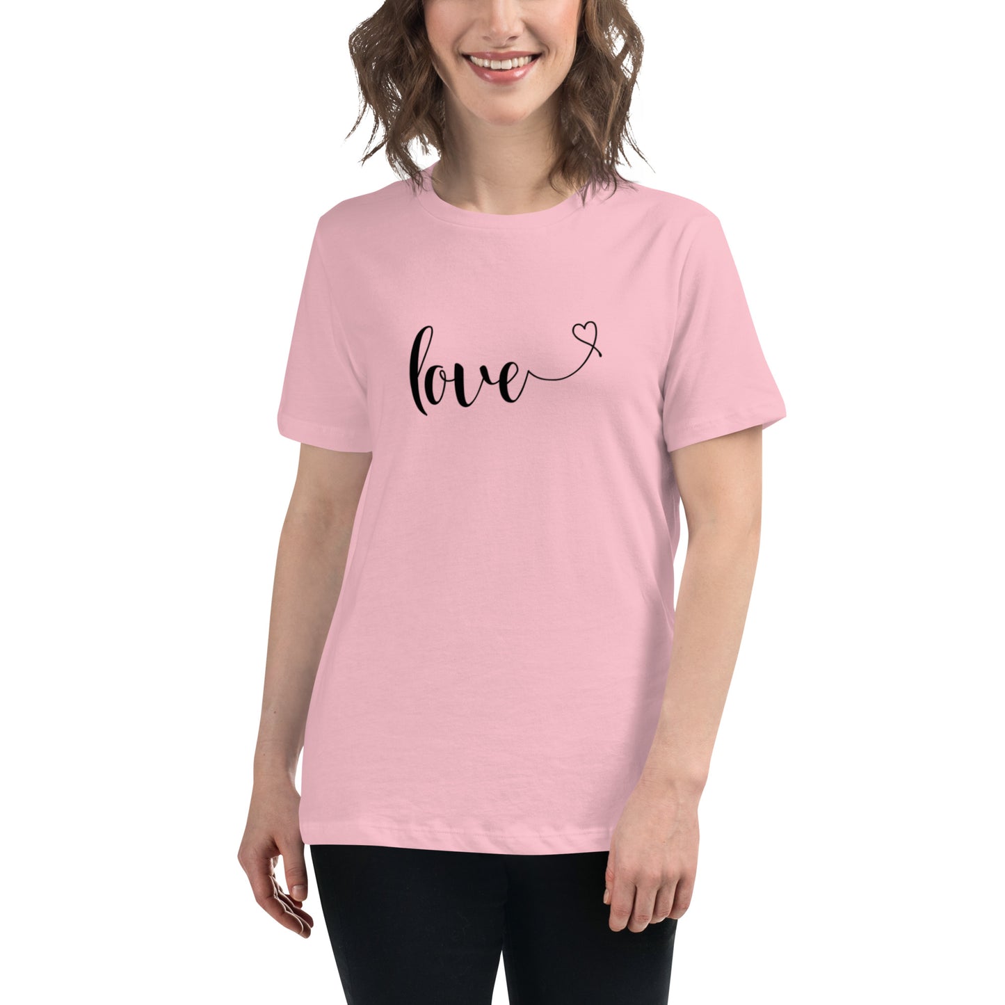 Love (heart) (black) Women's Relaxed T-Shirt