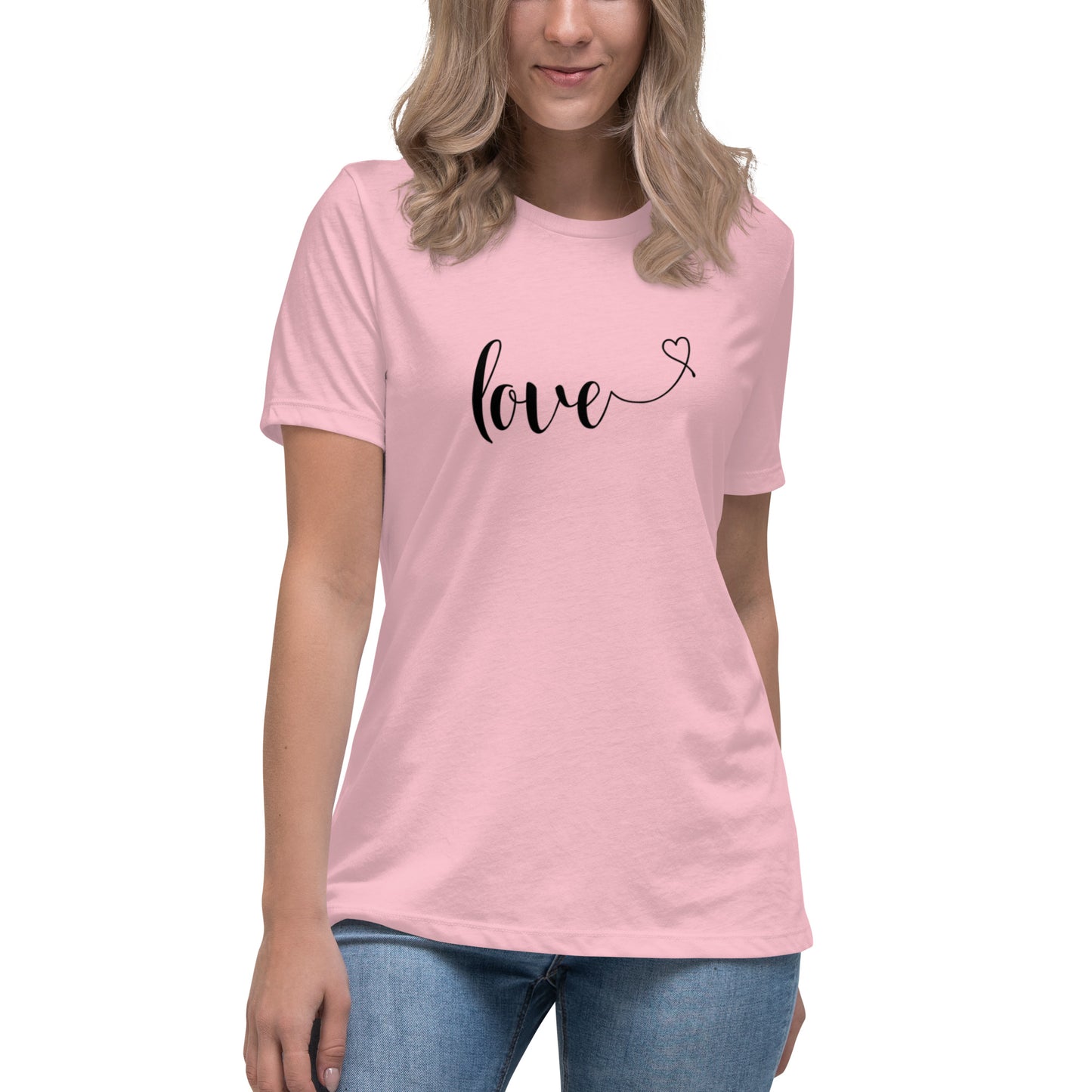 Love (heart) (black) Women's Relaxed T-Shirt