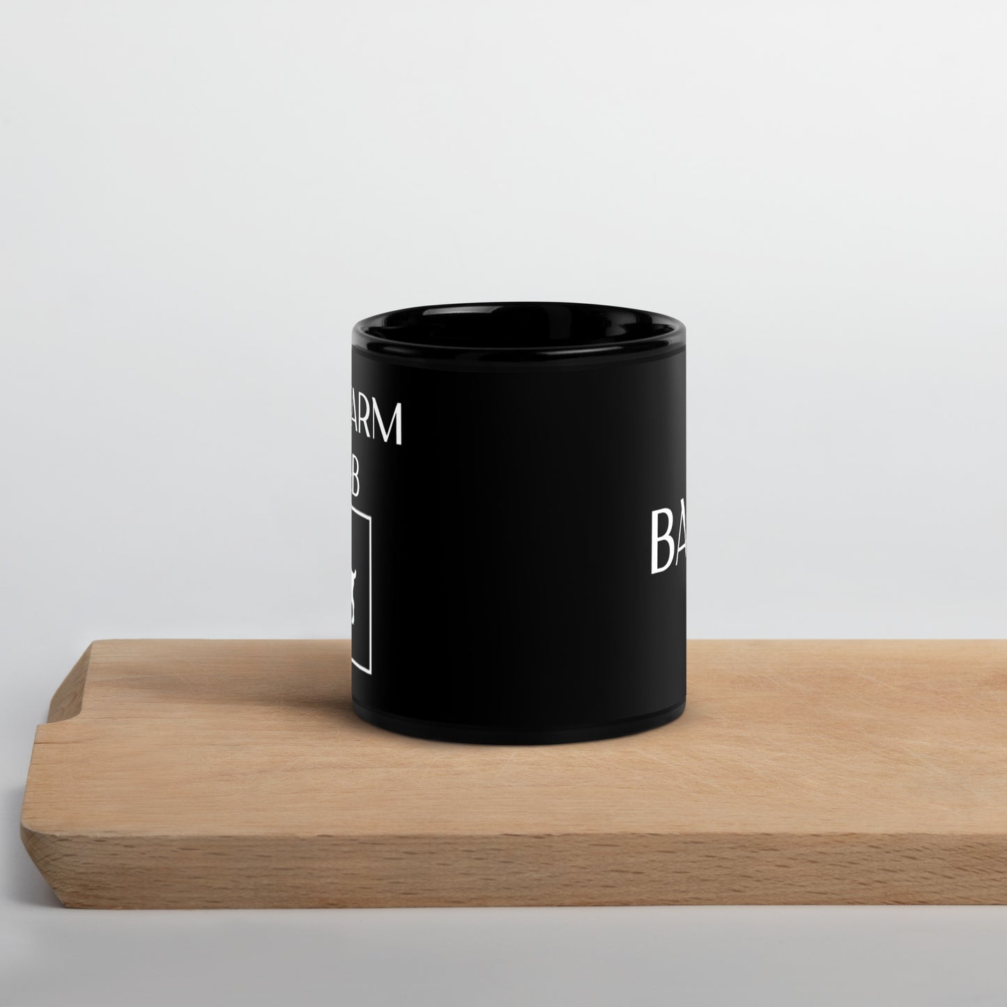 The Farm Club Goat Black Glossy Mug