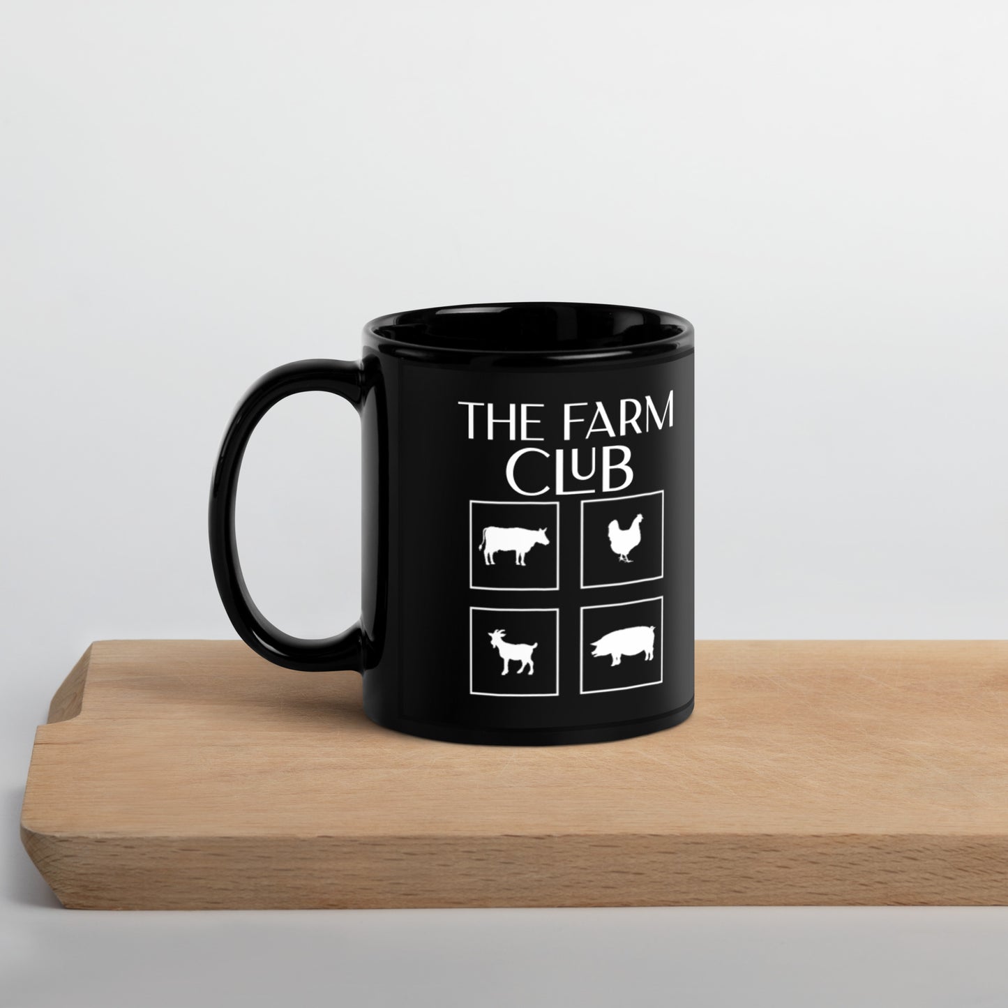 The Farm Club Black Glossy Mug