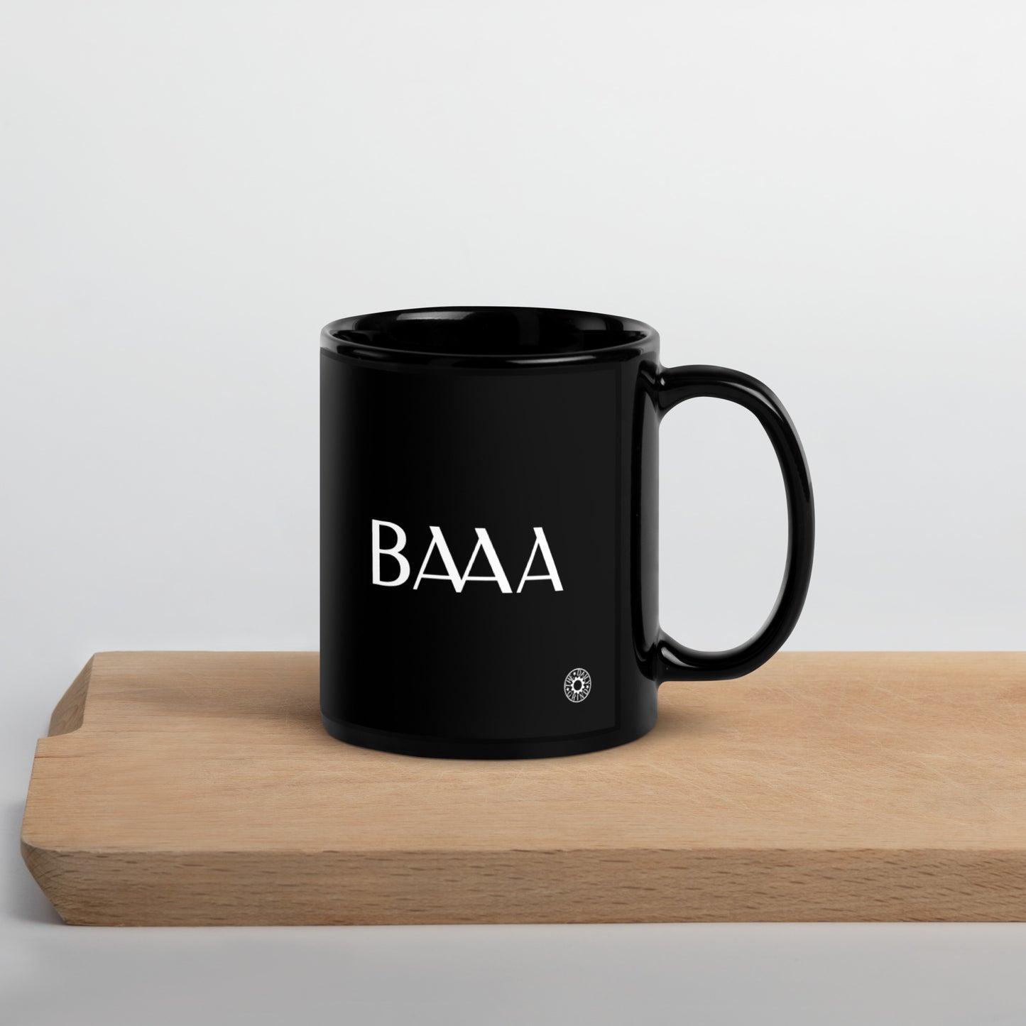 The Farm Club Goat Black Glossy Mug