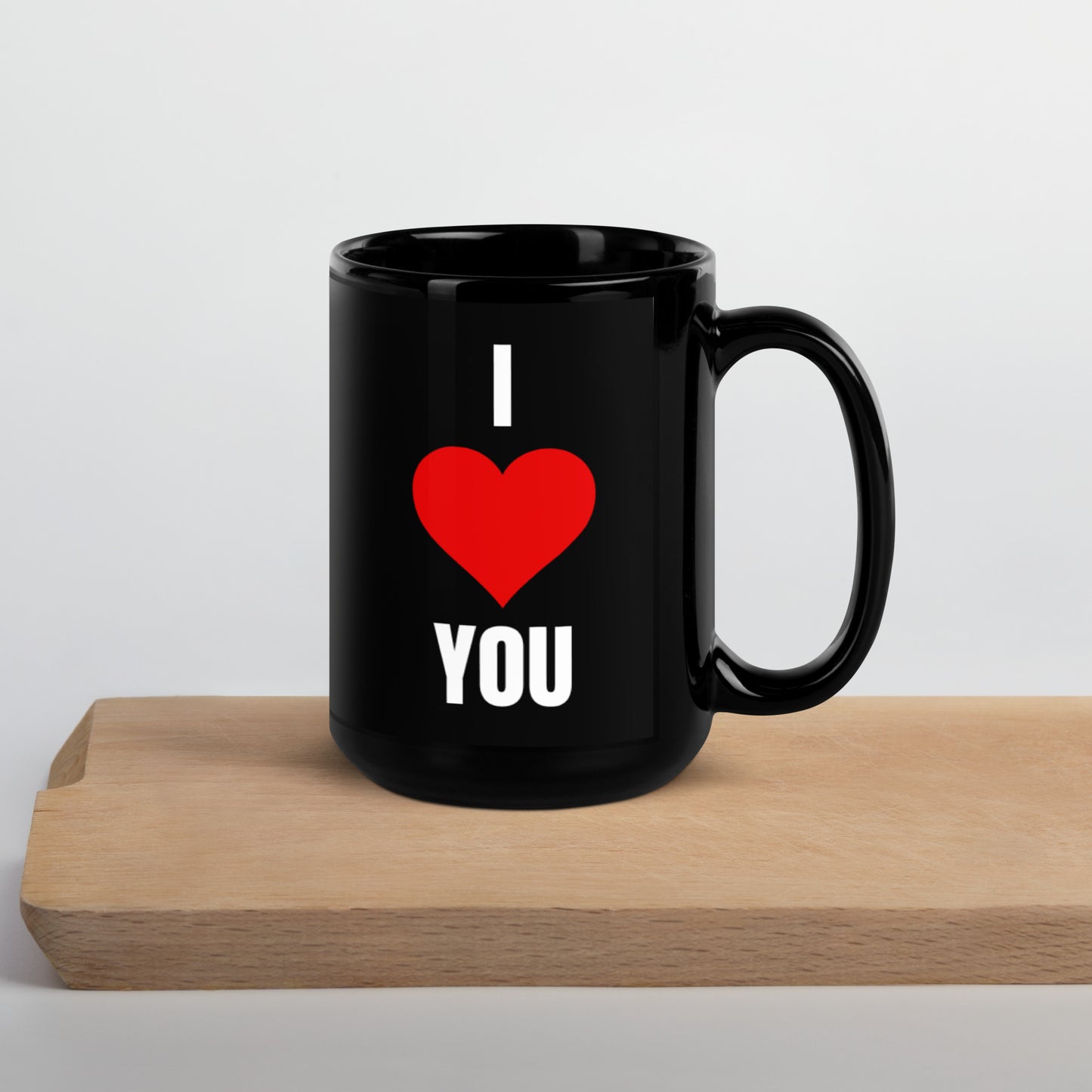 I Love You Black Glossy Mug