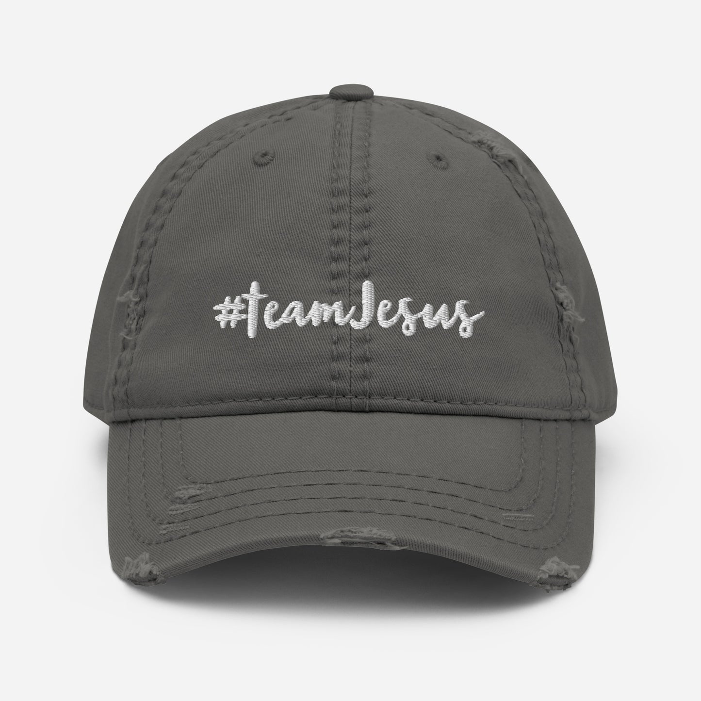 #teamJesus Distressed Dad Hat