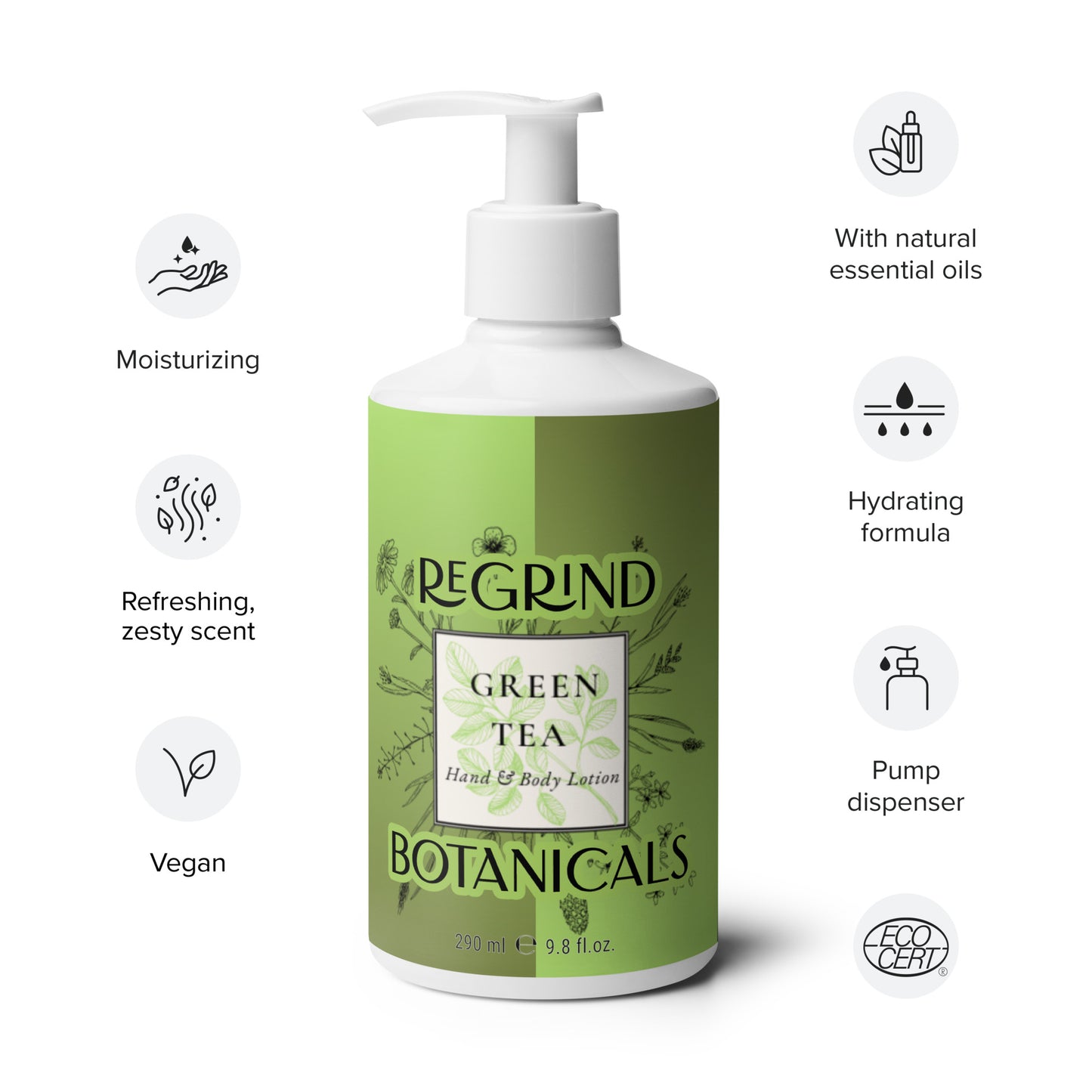 ReGrind Refreshing Green Tea Hand & Body Lotion